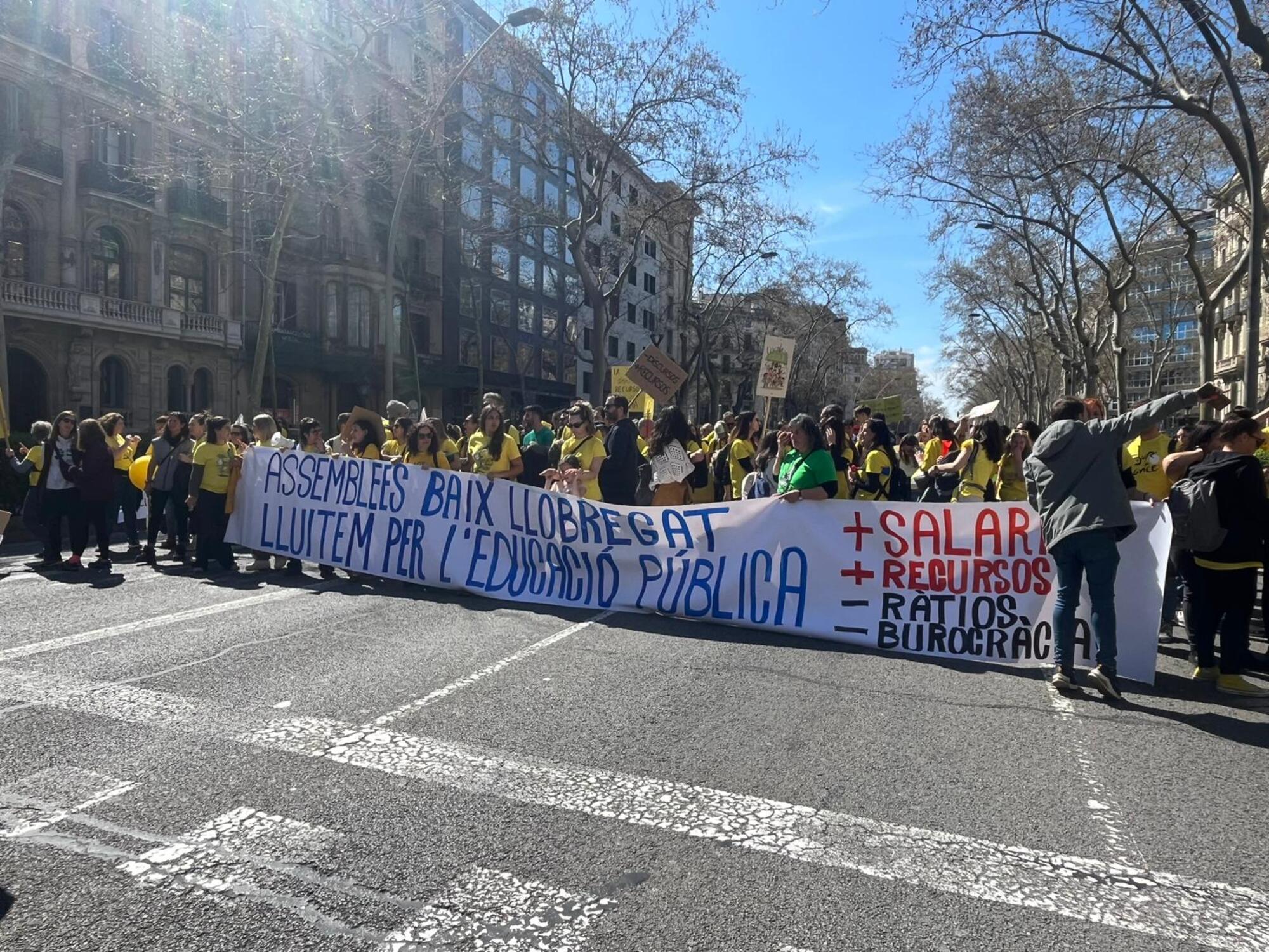 Manifestación por las mejoras en la educación pública del pasado 20 de marzo en Catalunya. LCC.