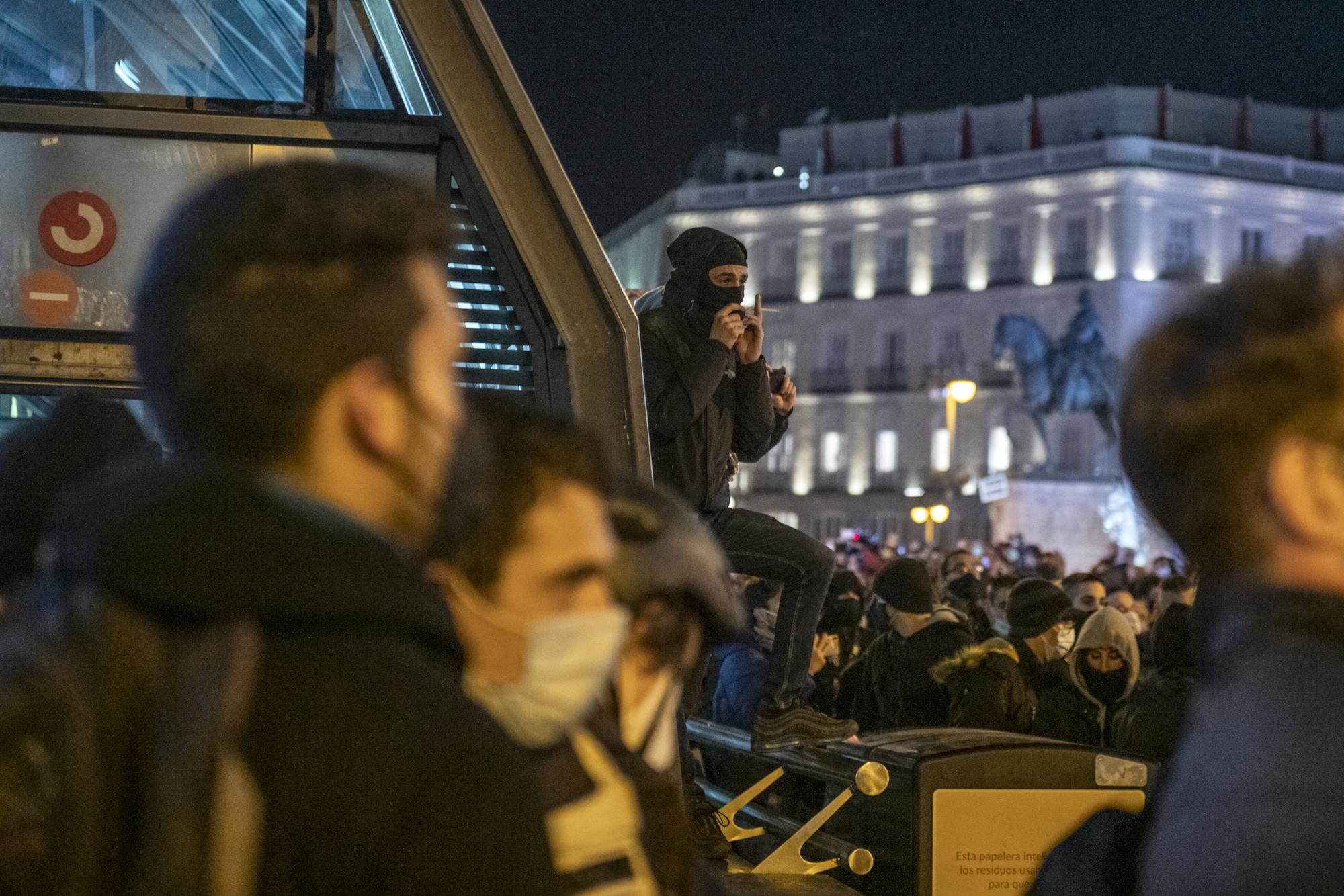 Manifestación en Madrid contra el encarcelamiento del rapero Pablo Hasél. - 15