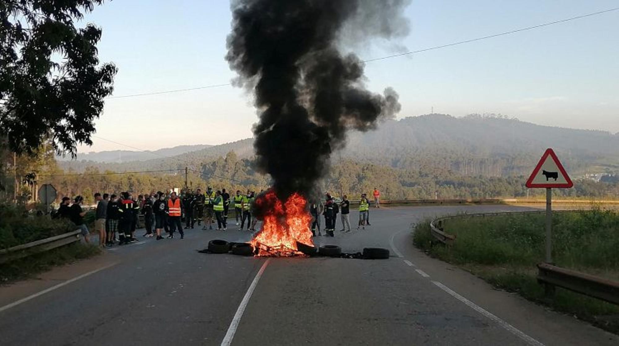 Barricadas Autovía Cantábrico Alcoa