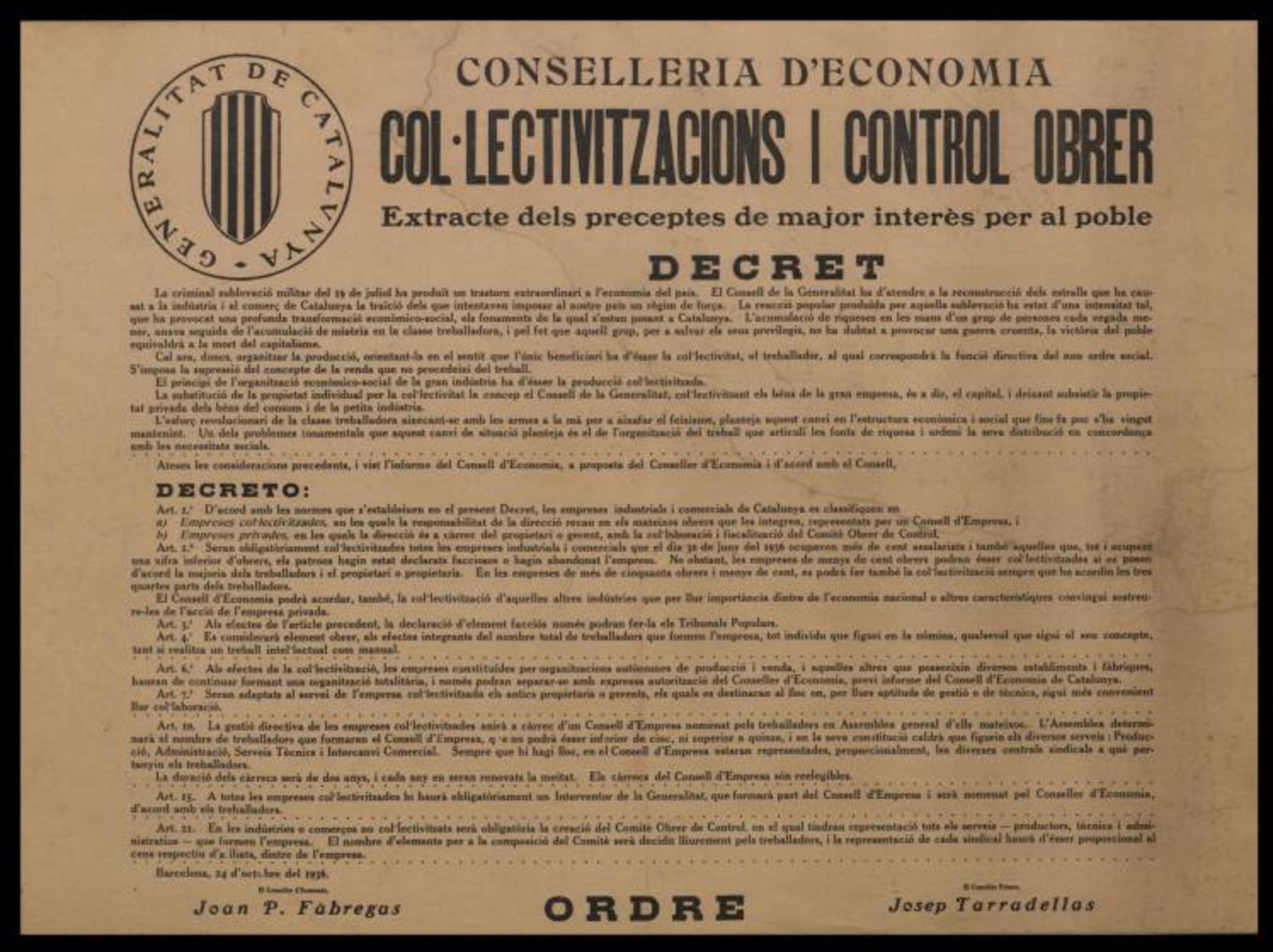 Col.lectivitzacions i control obrer