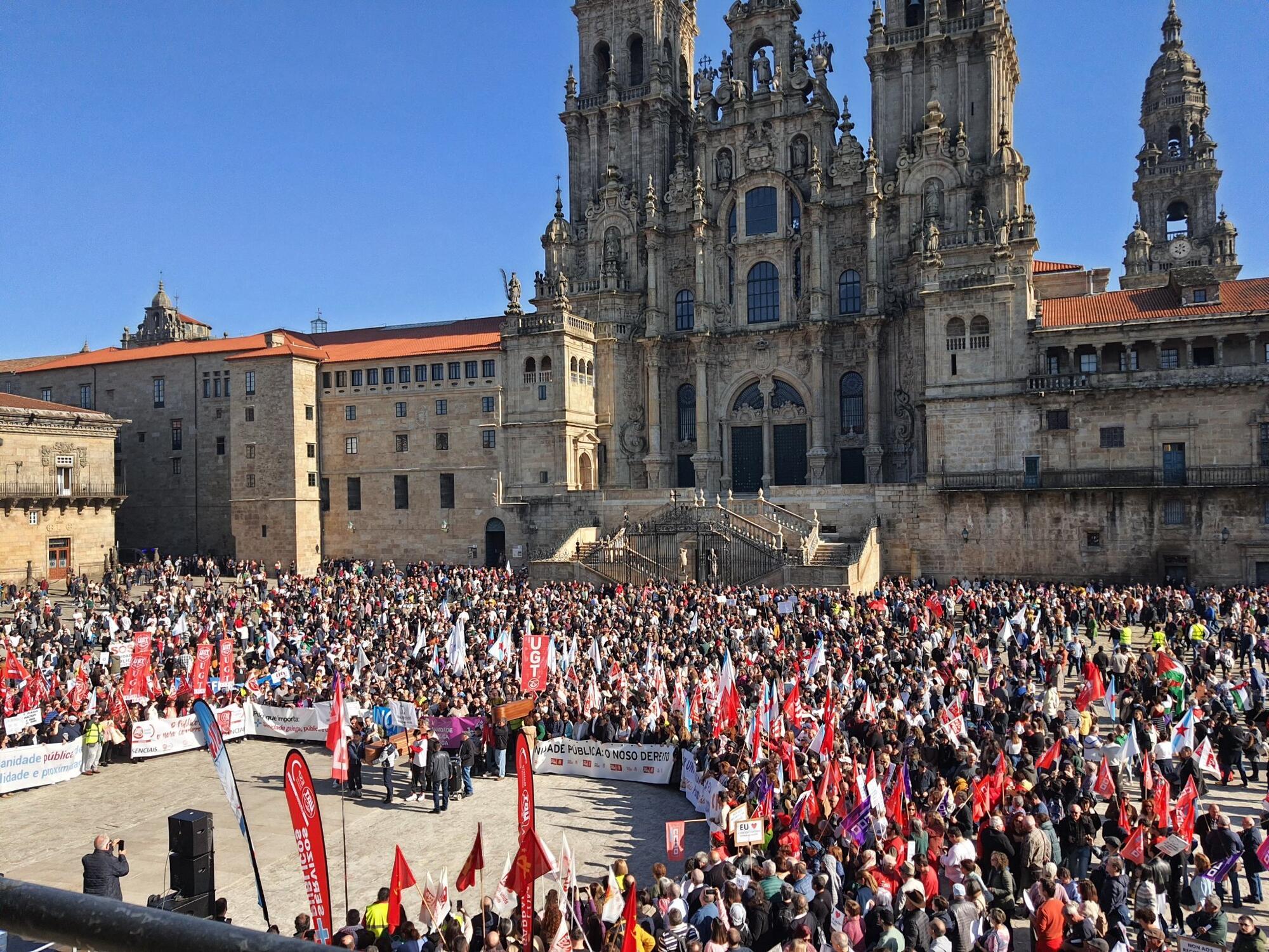 manifestación santiago sanidade febreiro 2024