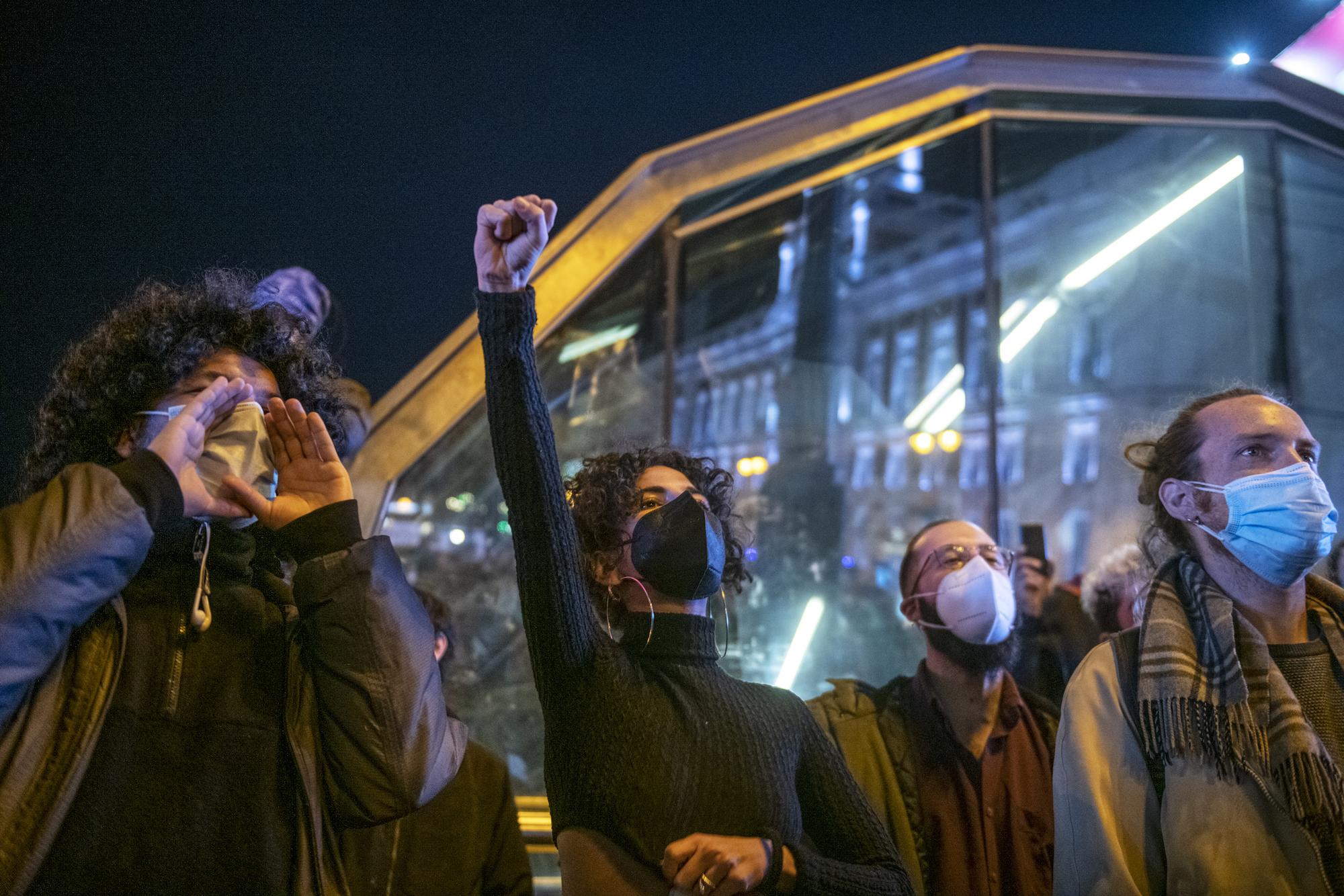 Manifestación en Madrid contra el encarcelamiento del rapero Pablo Hasél. - 5