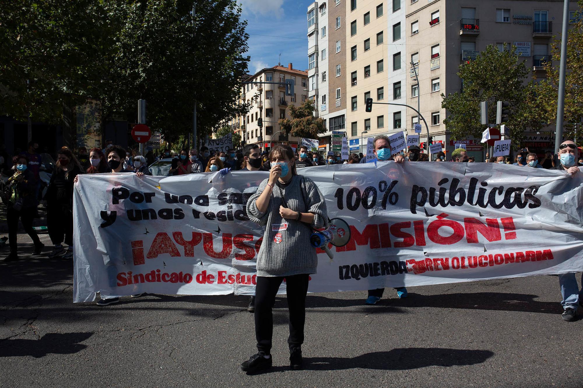 Manifestación contra la "segregación de clase" en Carabanchel, el domingo 27 de septiembre de 2020. - 18