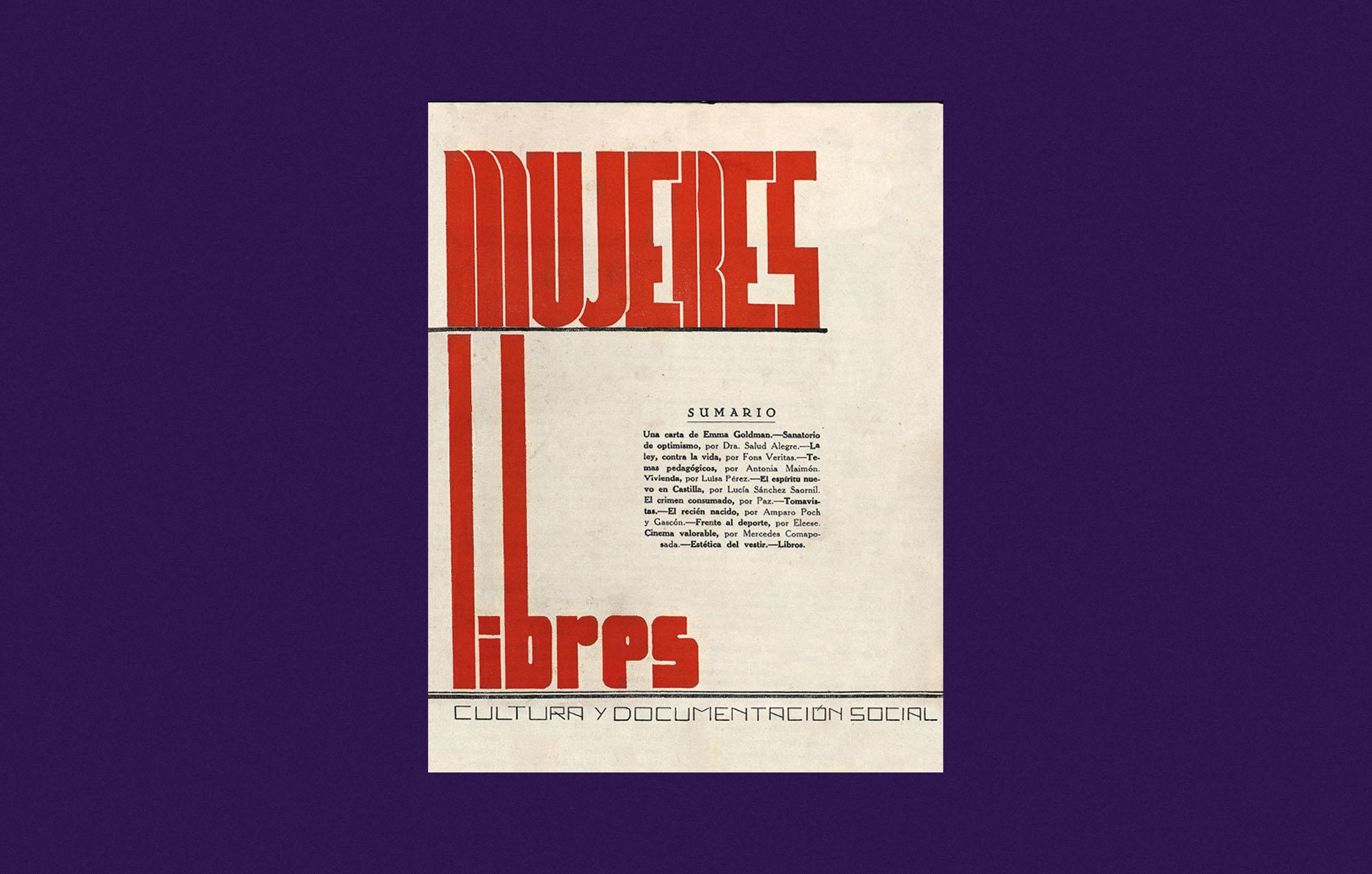 Portada del primer número de la revista Mujeres Libres editado en 1936