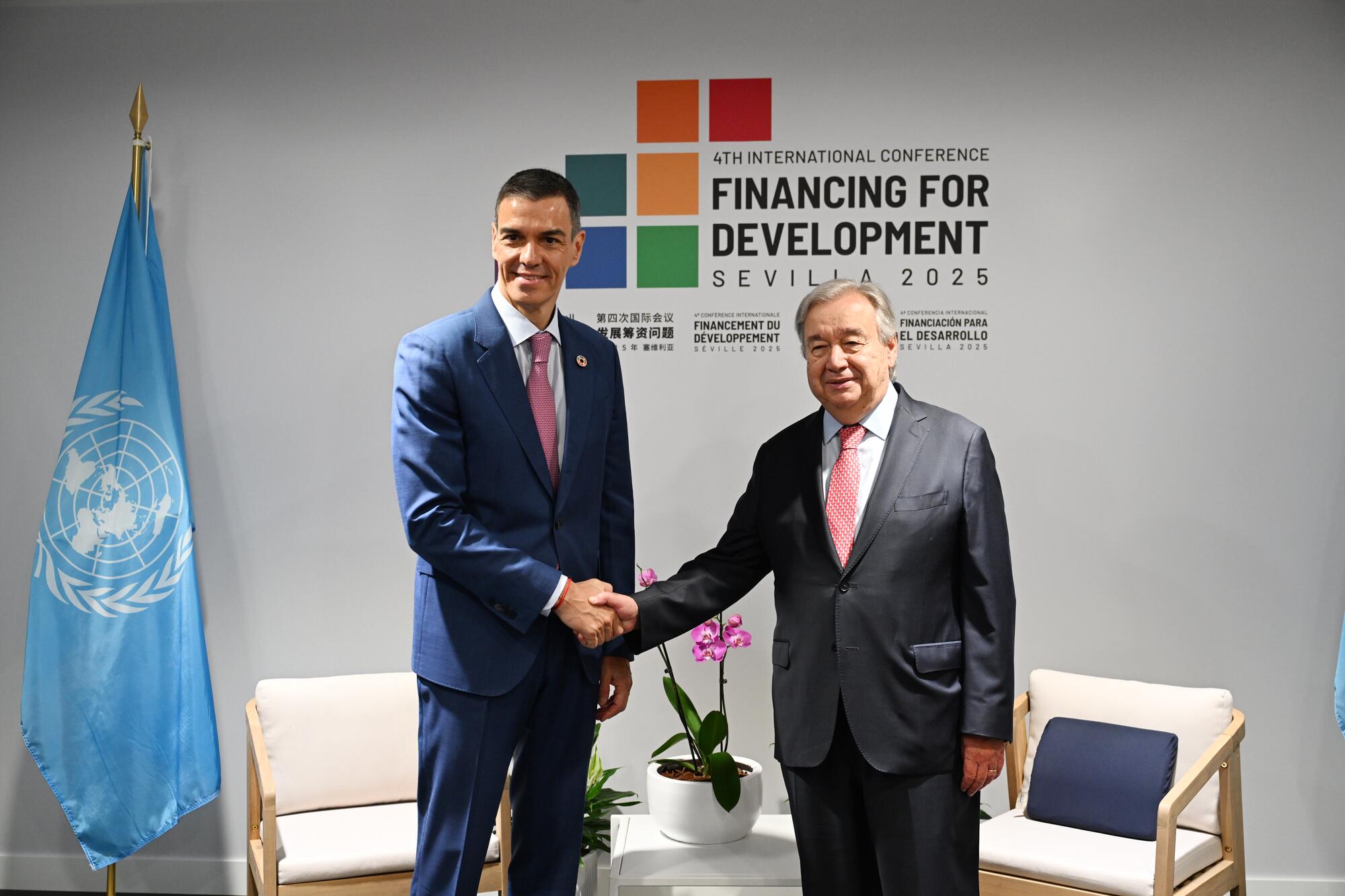 Pedro Sánchez y António Guterres ONU
