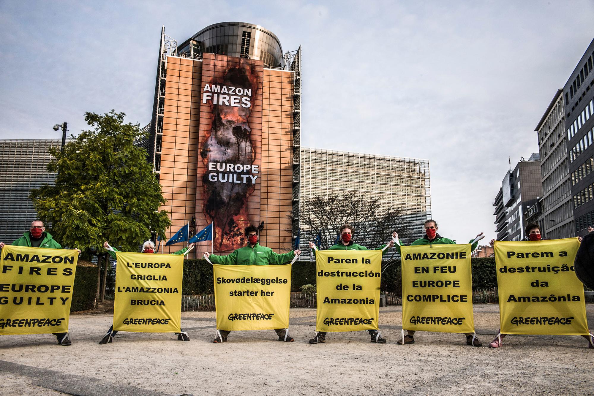 Greenpeace Incendios Amazonia UE Bruselas