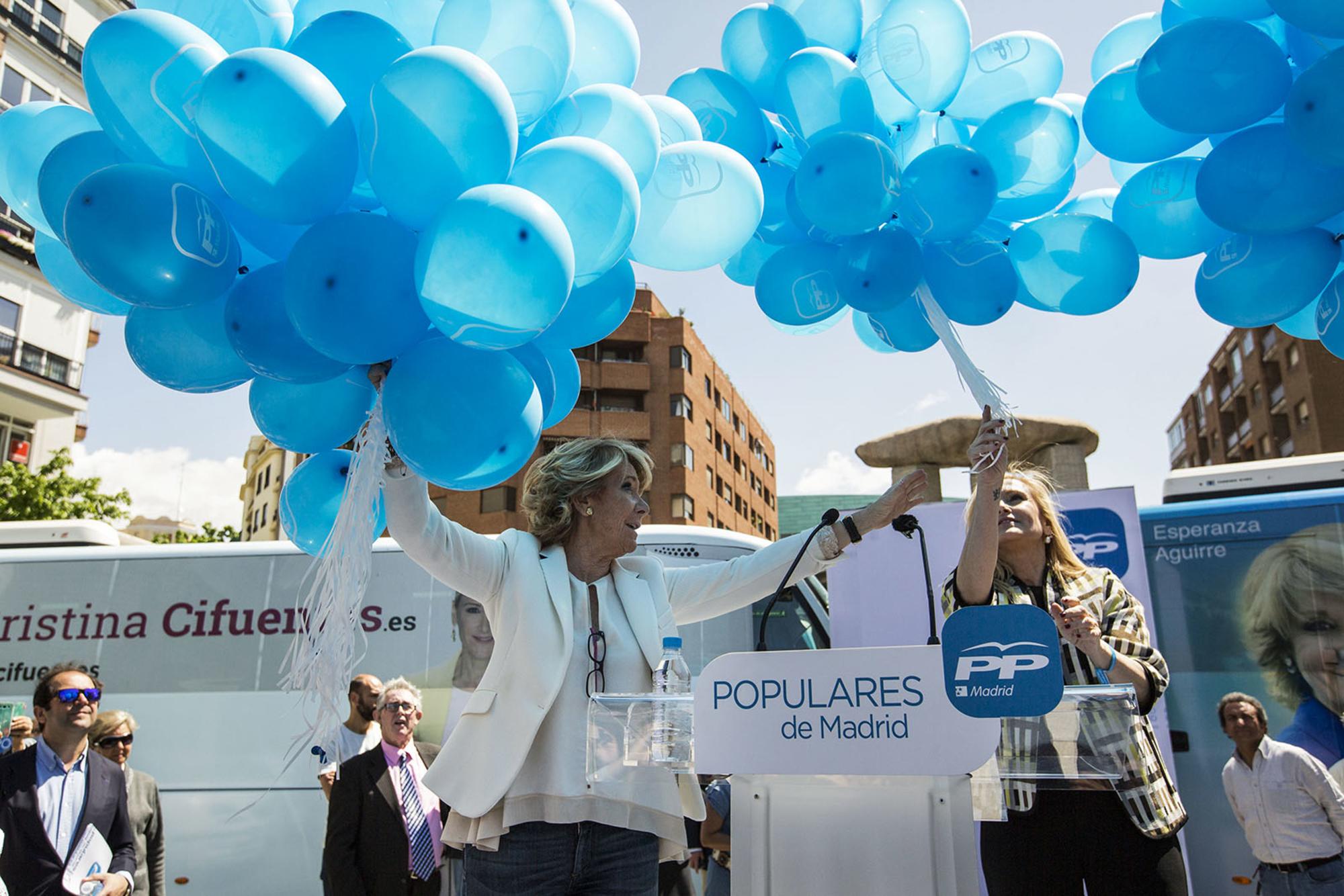 Cifuentes y Aguirre en un mitin ante las elecciones de 2015.