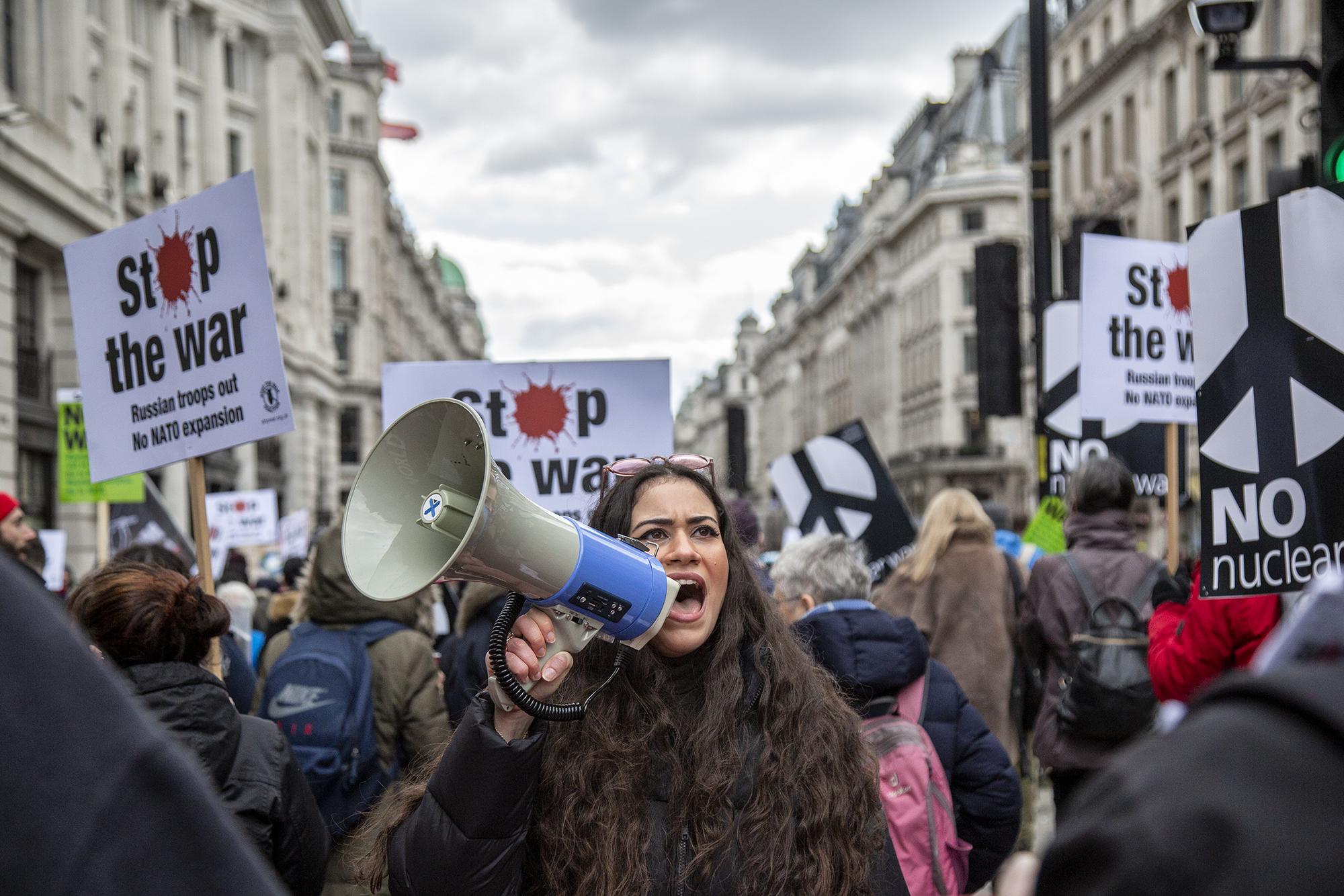 Protesta contra la guerra Ucrania Rusia en Londres 05