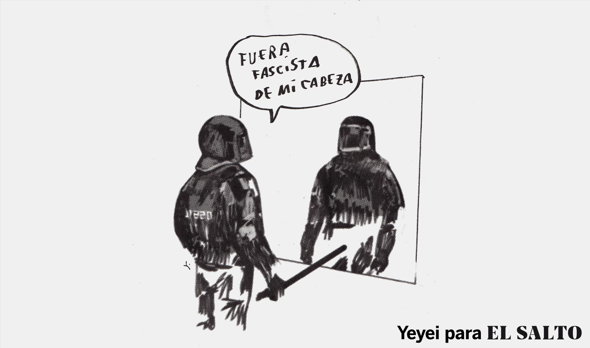 ilustración de Yeyei Gómez policía fascista