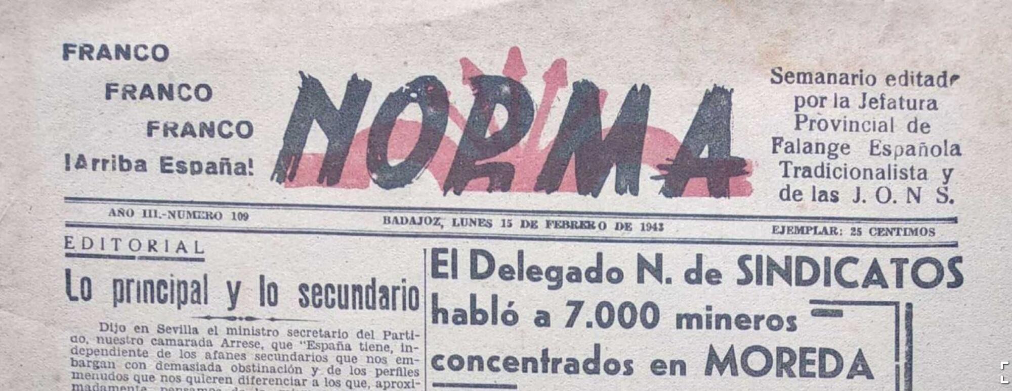 Norma Semanario falangista pacense