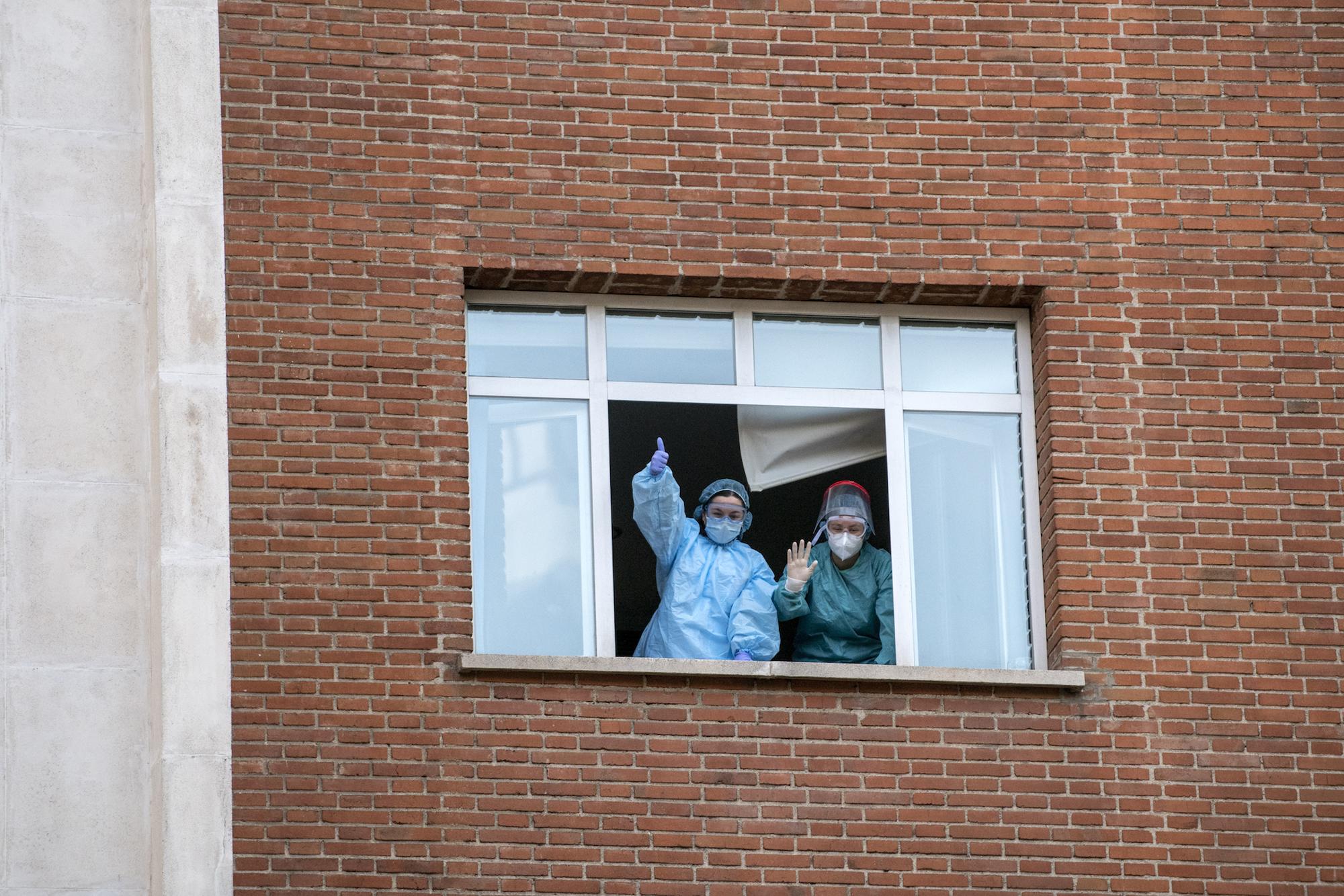 Sanitarios del hospital Jiménez Díaz en Madrid