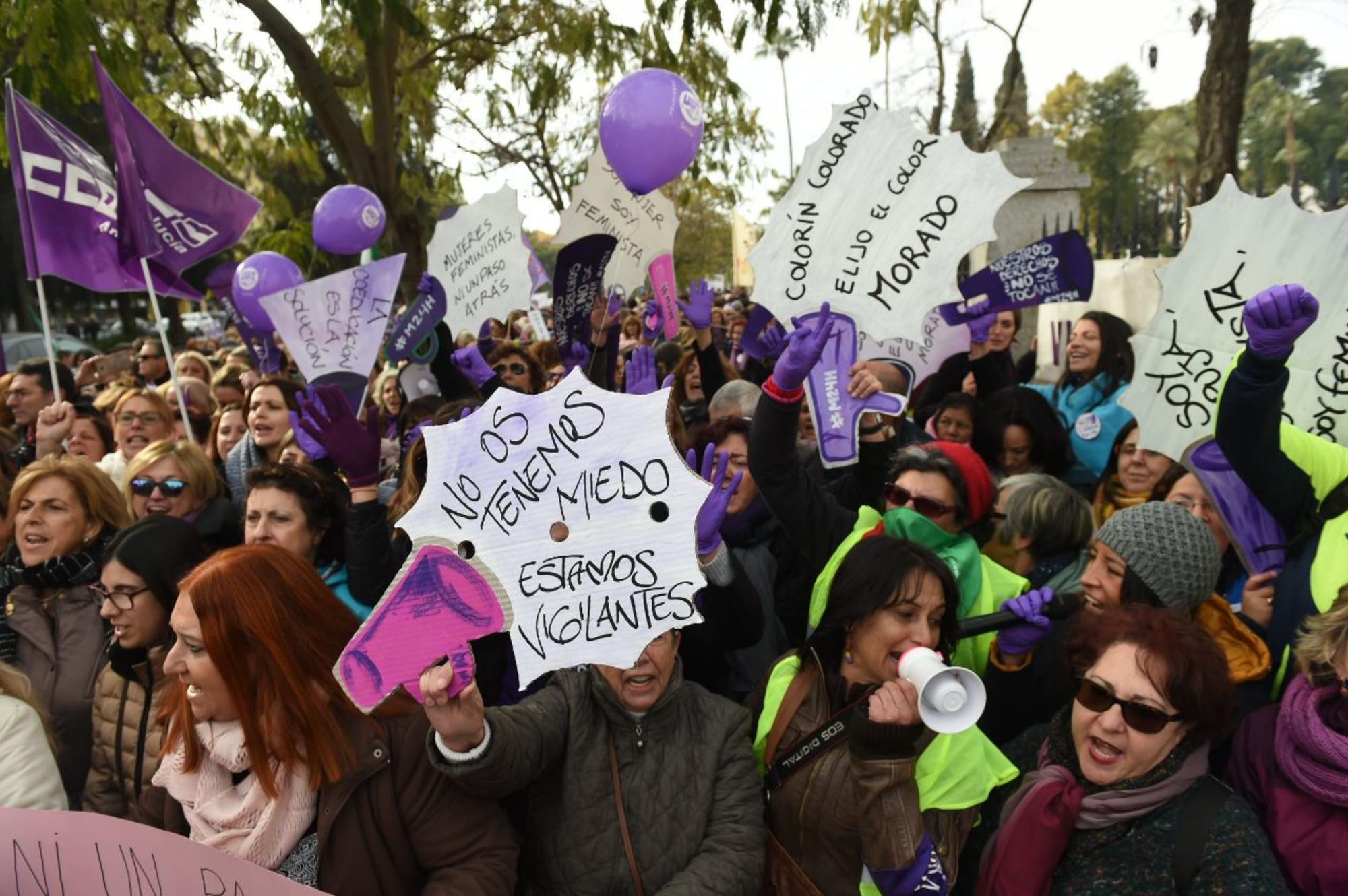 Concentracion feminista en el Parlamento andaluz 2
