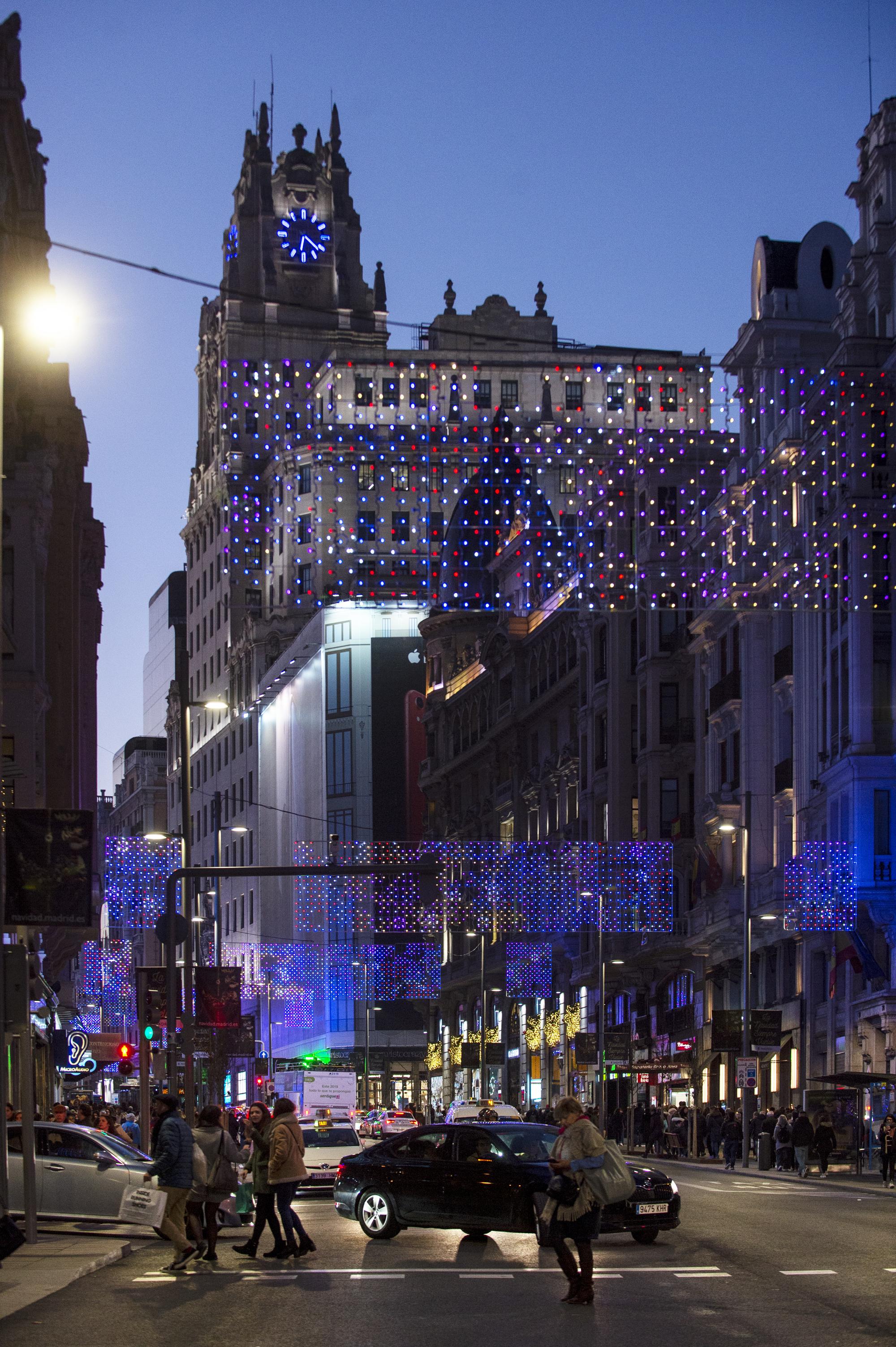 Luces de Navidad en la calle Gran Vía