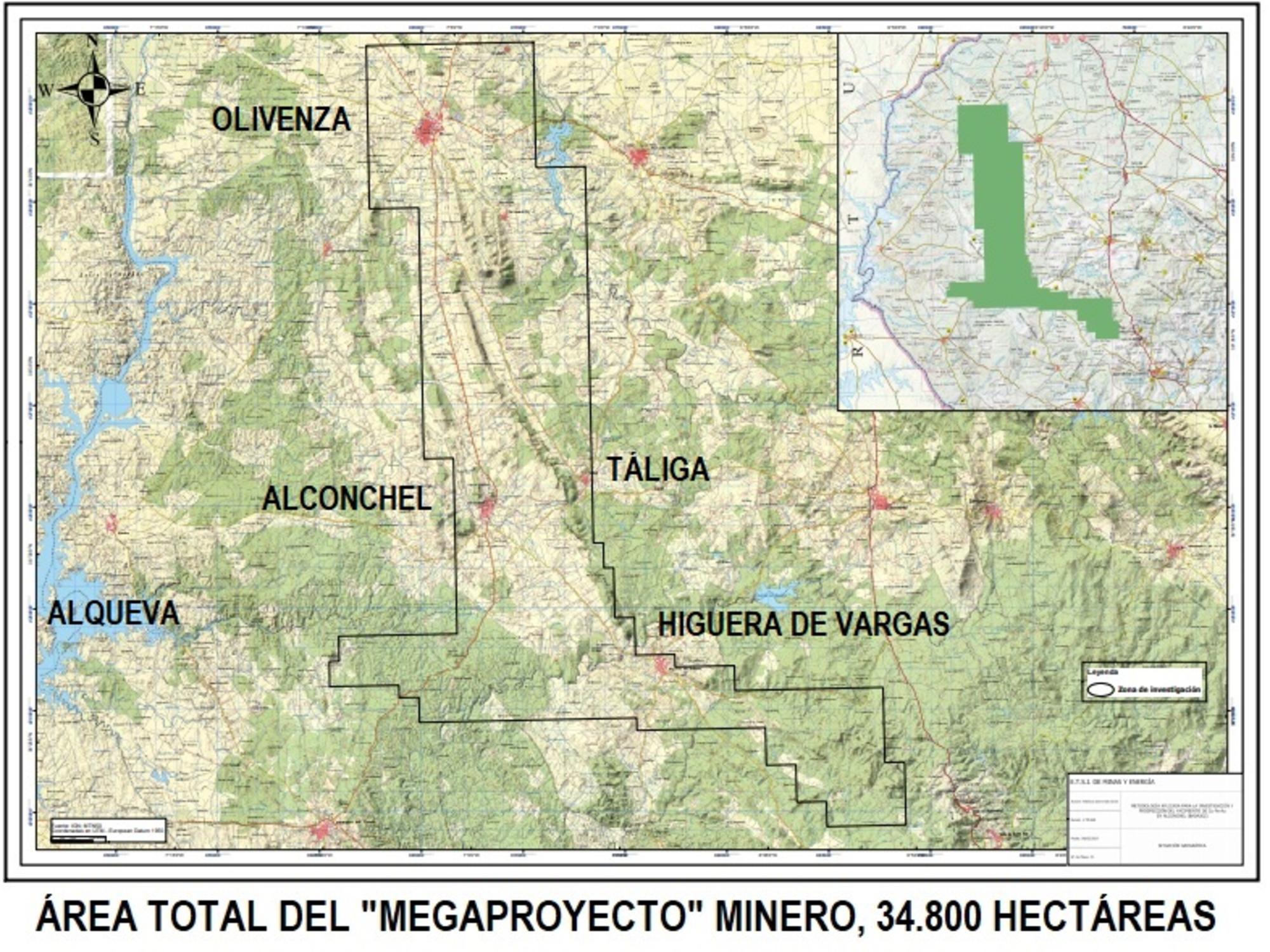 Megaproyecto Olivenza mapa