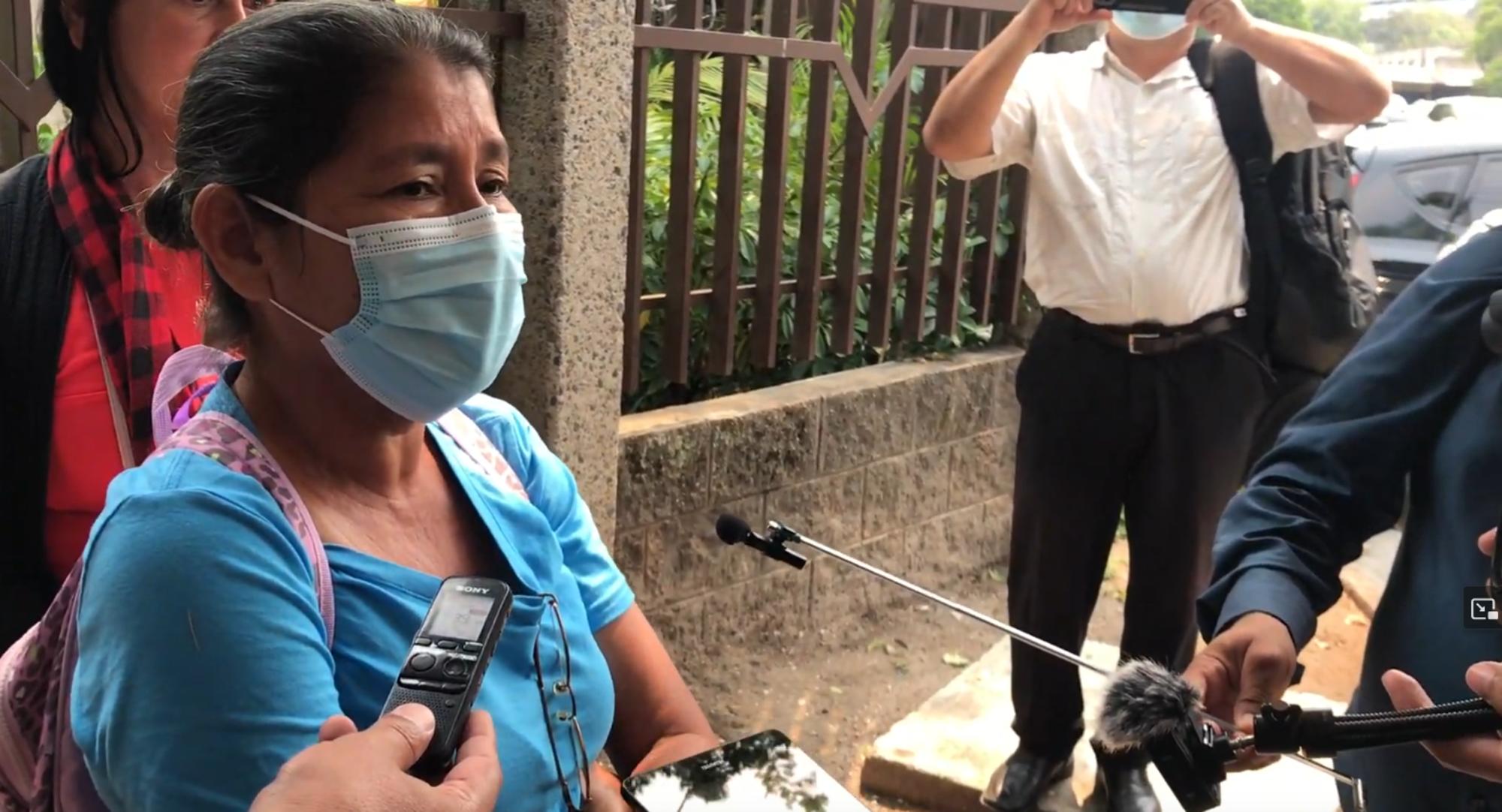 Vidalina Morales en la Sala de lo Penal de San Salvador (El Salvador)