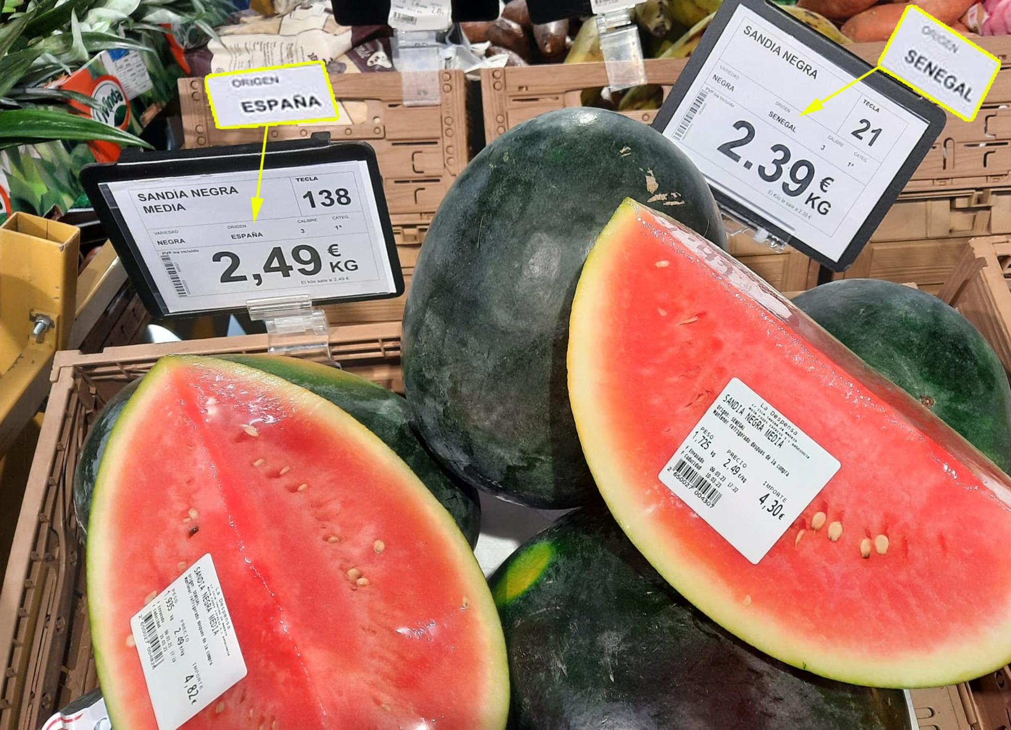 sandias etiquetado engañoso