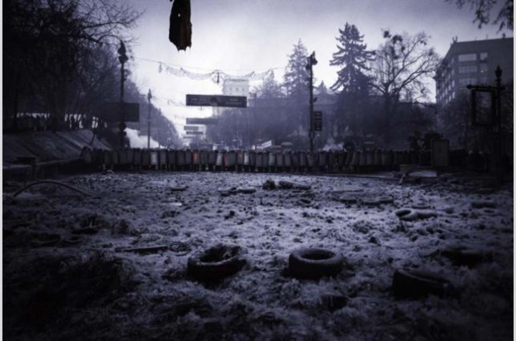 Imágenes de la protesta en Ucrania a principios de febrero.