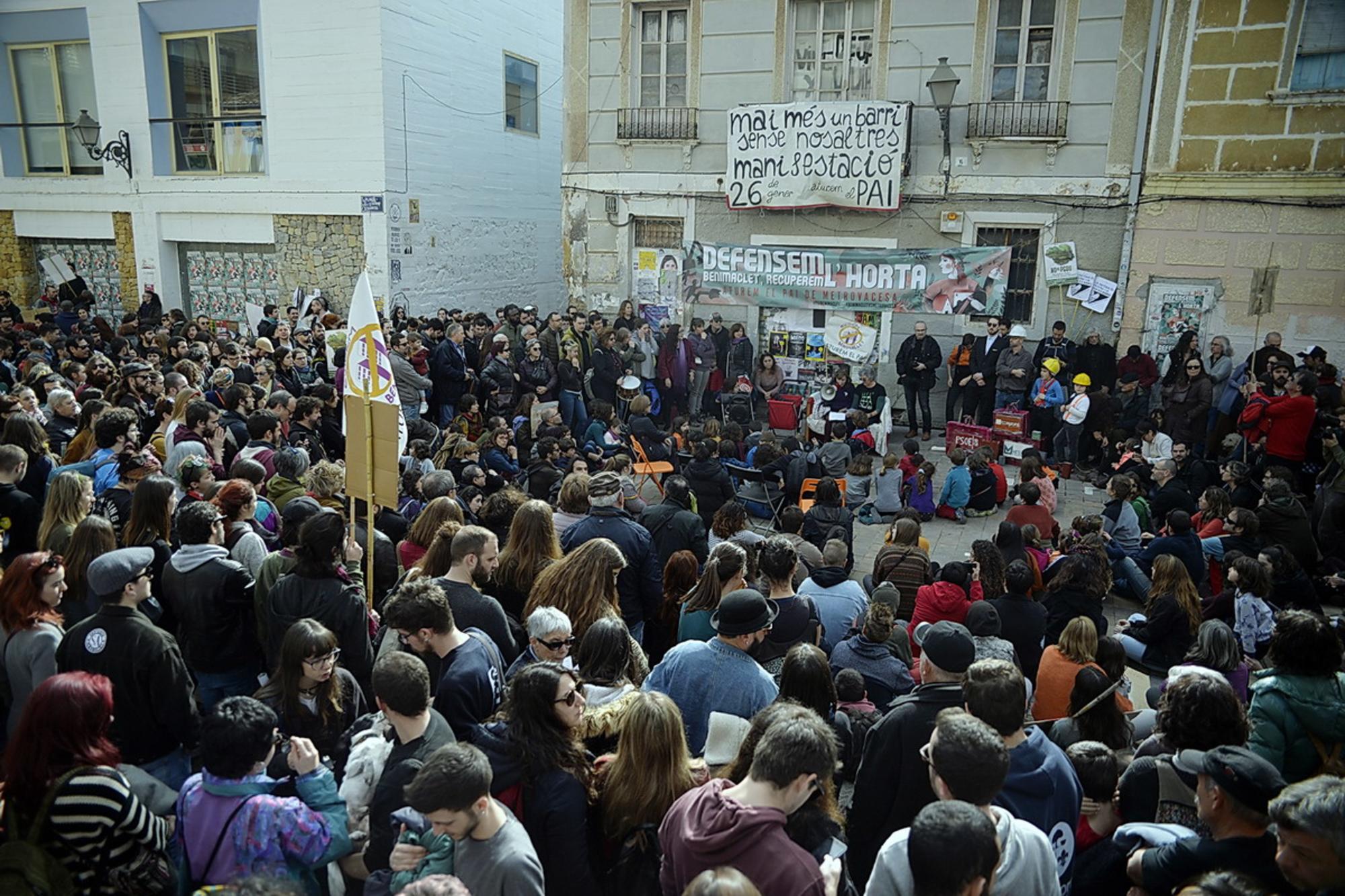 Momentos finales de la manifestación contra el PAI de Benimaclet