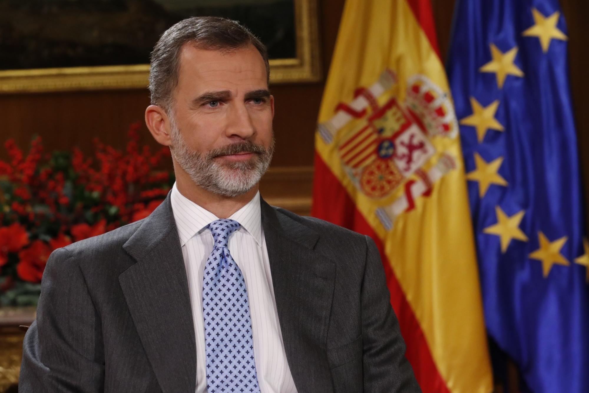 El rey Felipe VI, en su mensaje de Navidad a finales de 2017