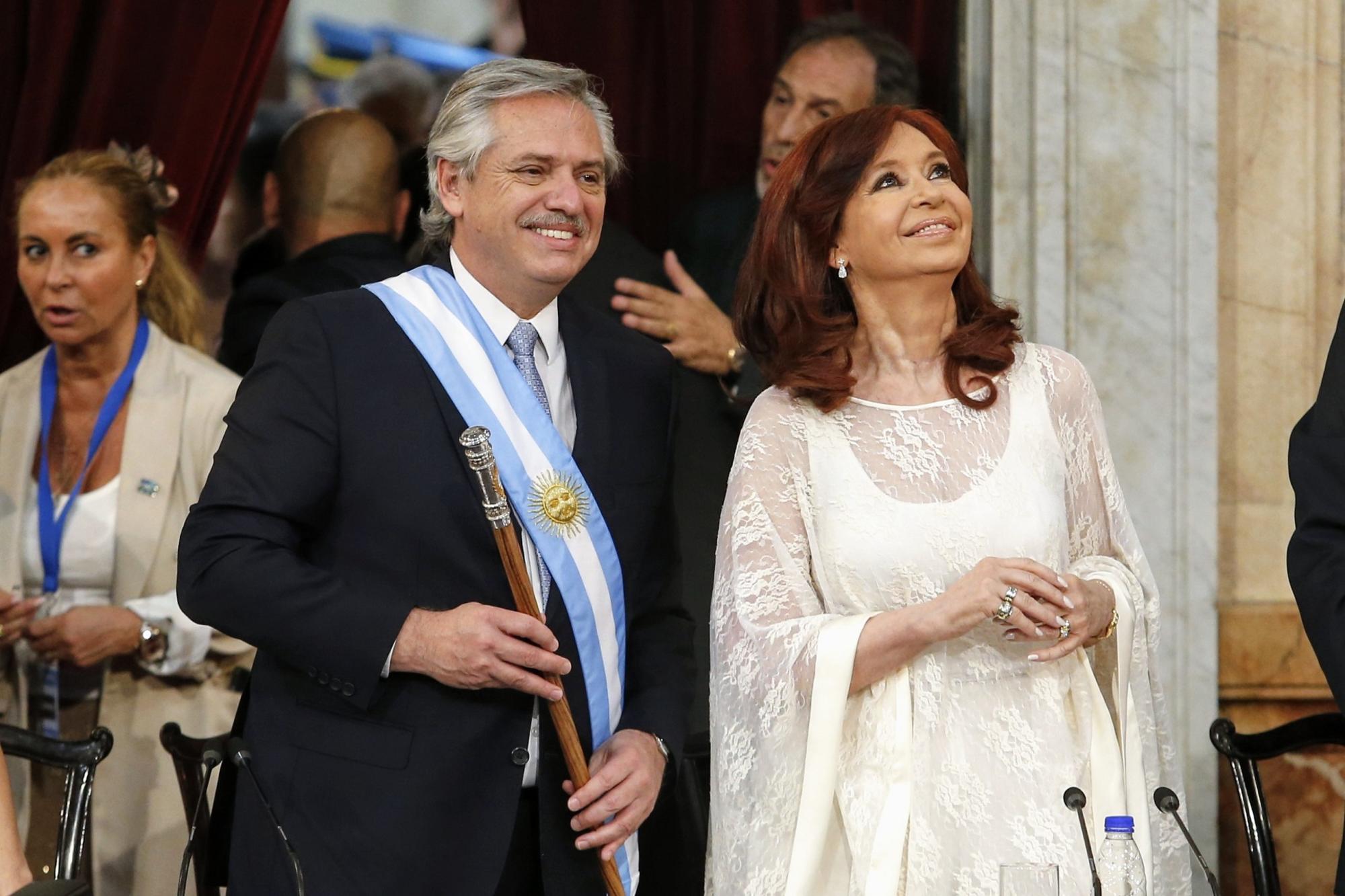 El presidente argentino, Alberto Fernández, y la vicepresidenta, Cristina Fernández.