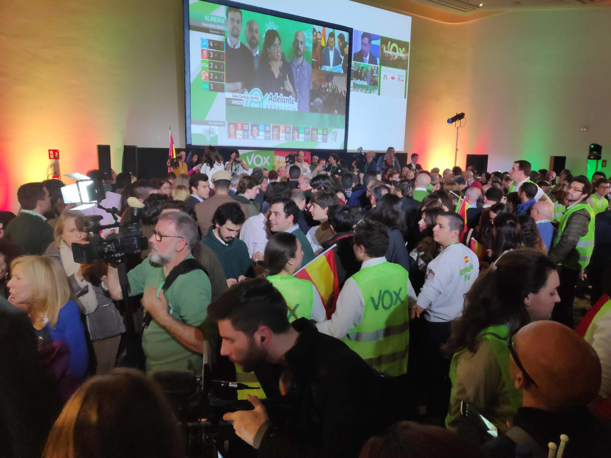 Sede de Vox noche electoral 2D Andalucía