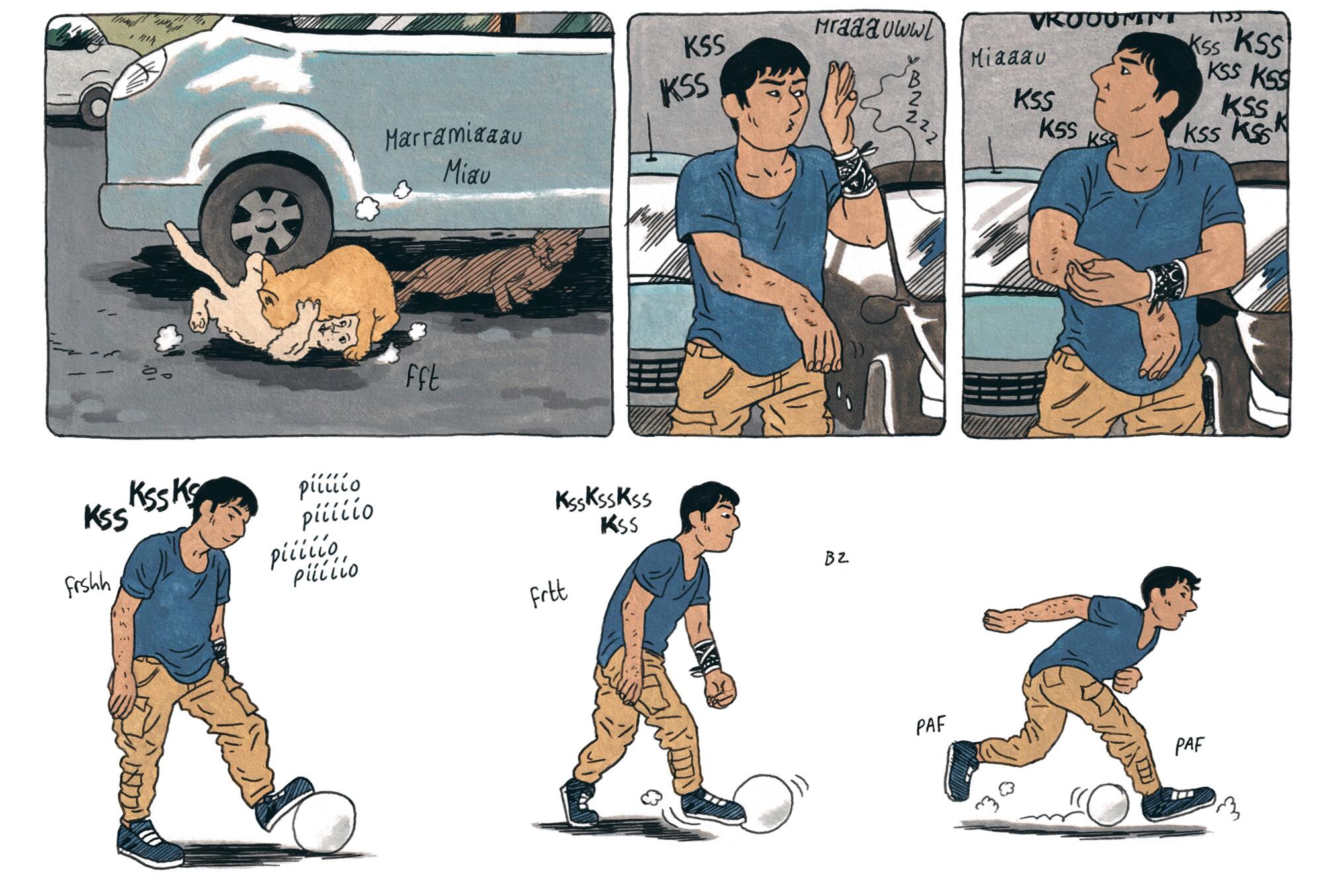 Viñetas del cómic ‘Moheeb en el aparcamiento’, de Clara Lodewick
