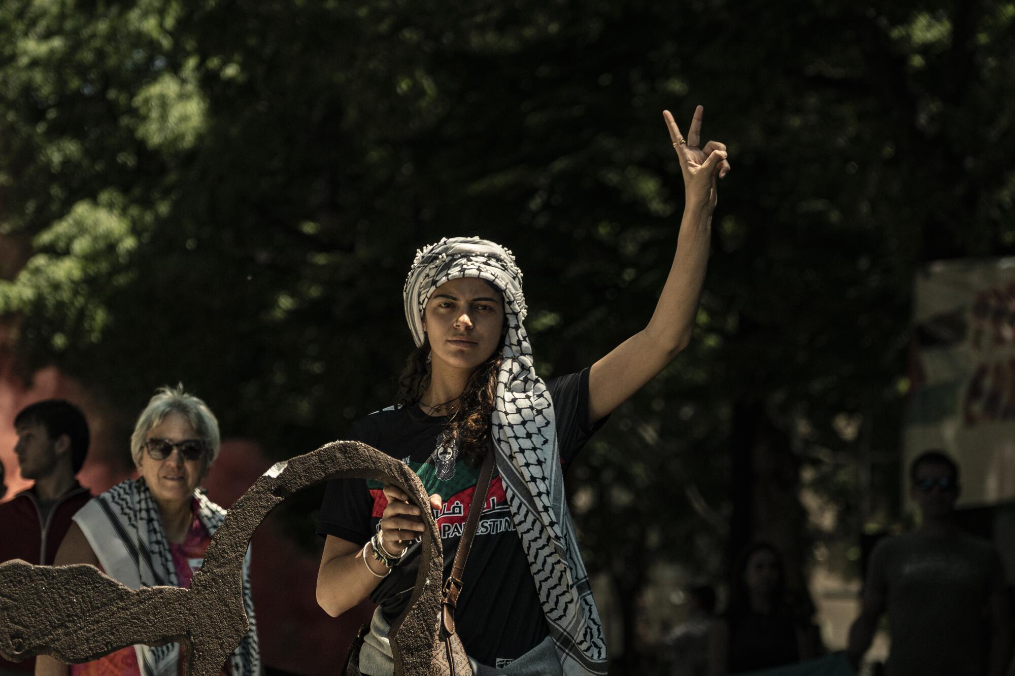 La manifestación ha sido convocada por la plataforma Palestinarekin Elkartasuna.