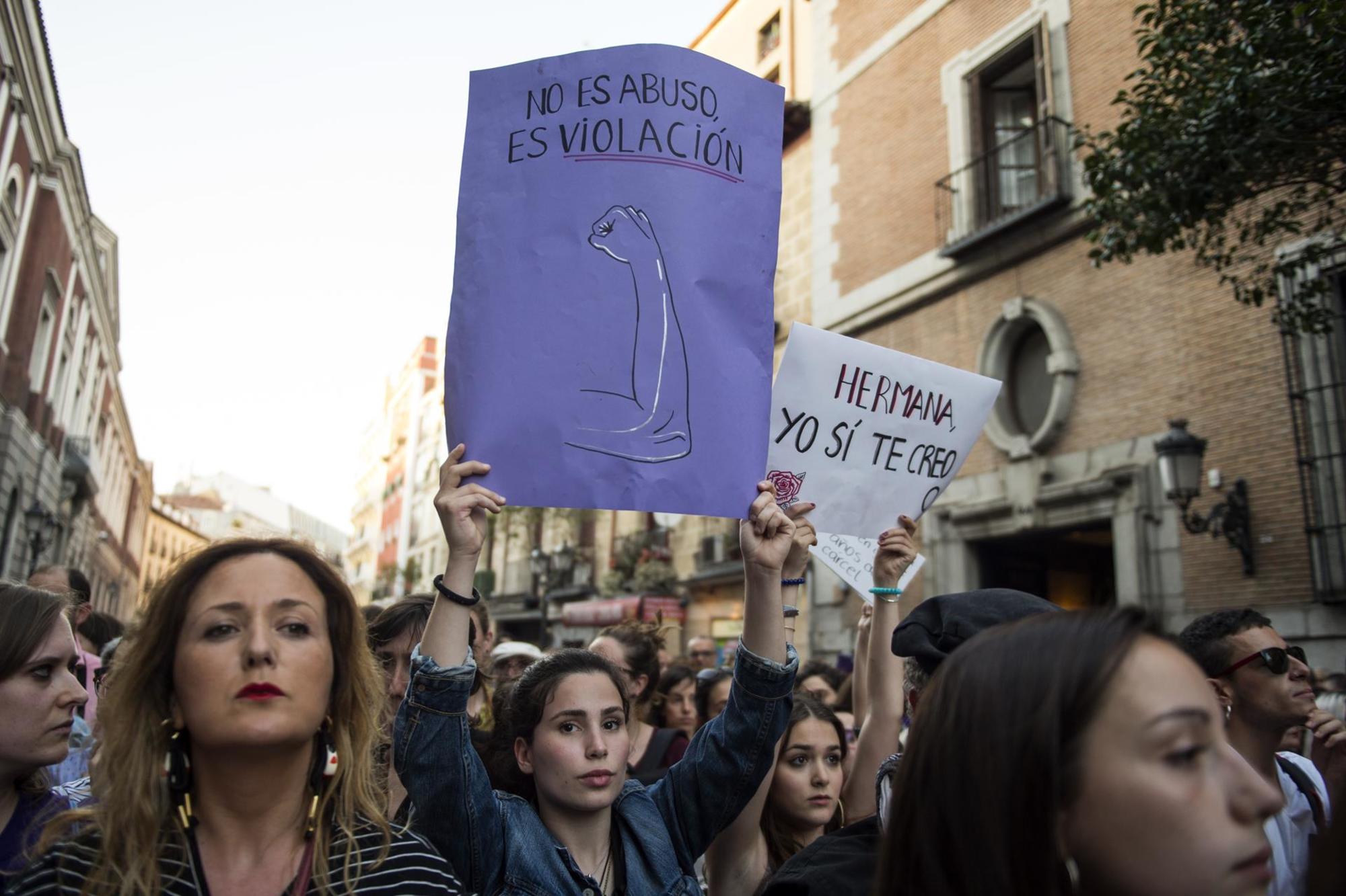 Movilización en Madrid con motivo de la anterior sentencia del cado de La Manada