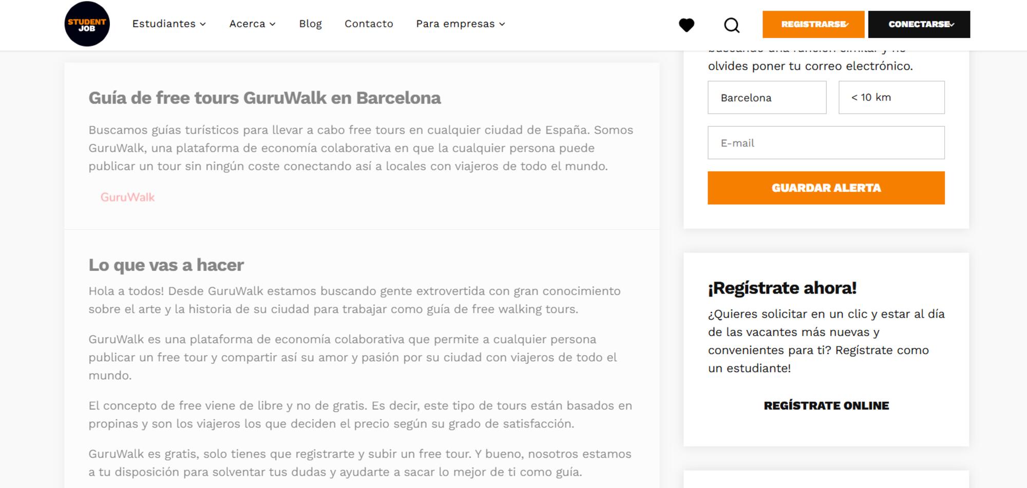 Student Job Guruwalk