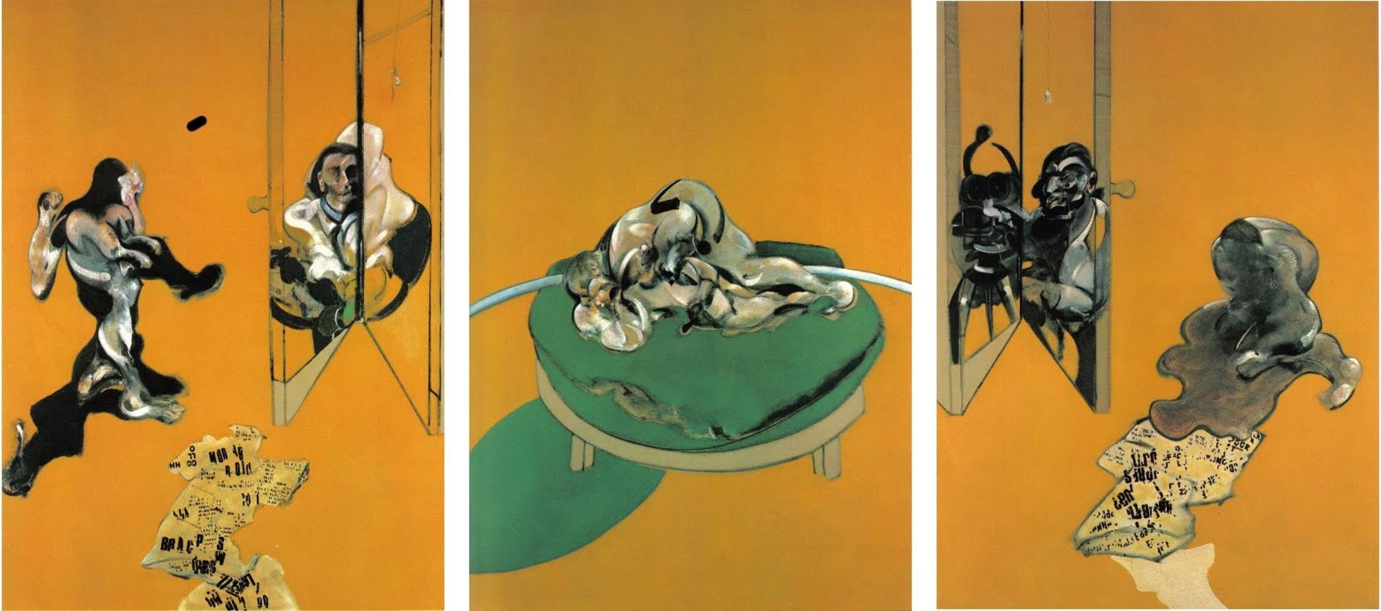 Francis Bacon: "Tríptico. Estudios sobre el cuerpo humano", 1970.