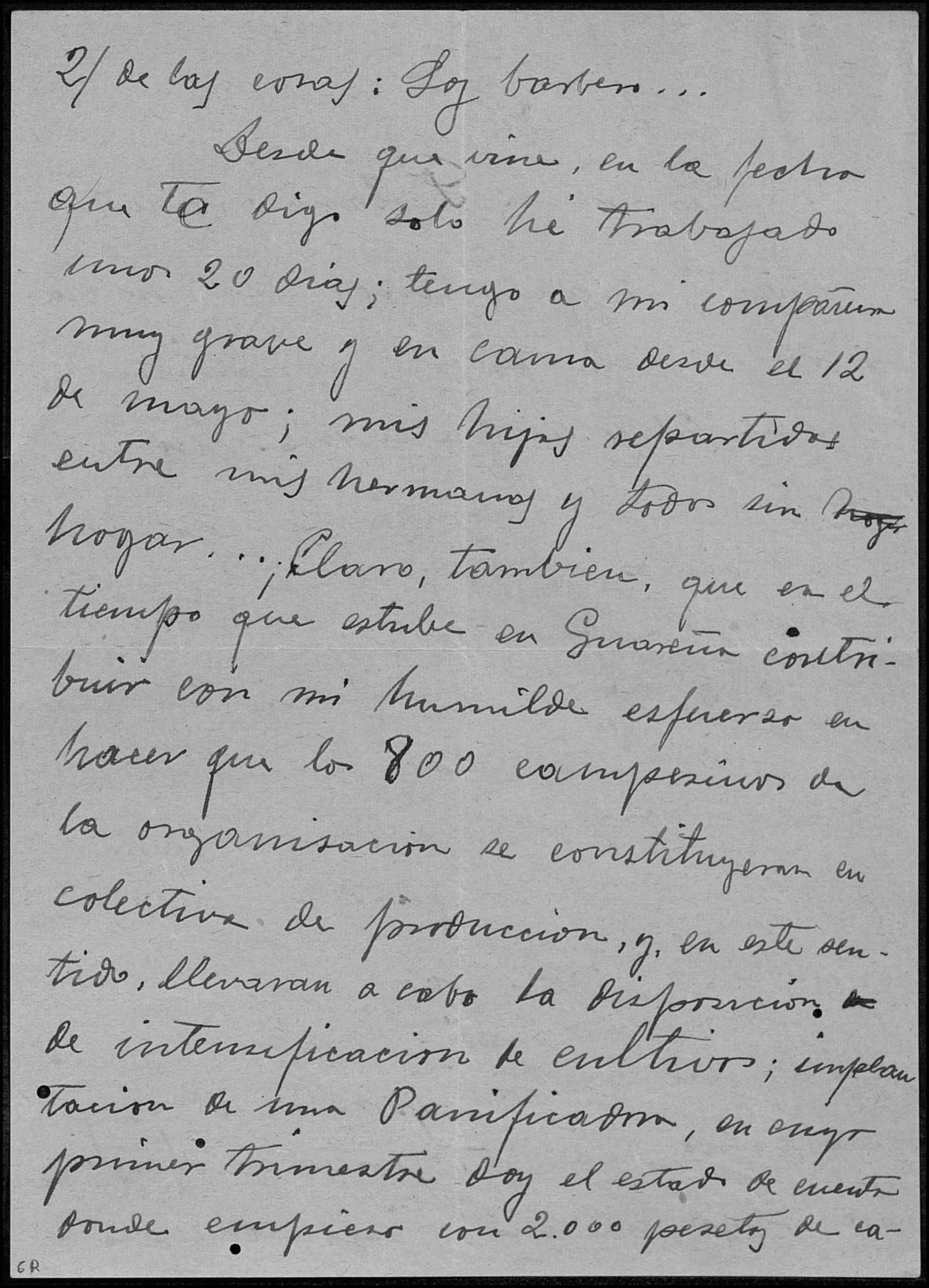 Carta de Santos Bejarano a Ángel Pestaña