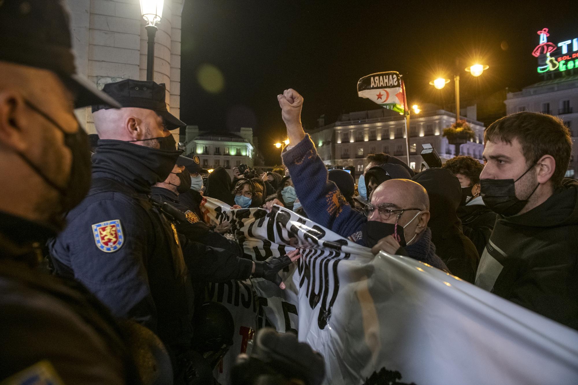 Manifestación en Madrid contra el encarcelamiento del rapero Pablo Hasél. - 6