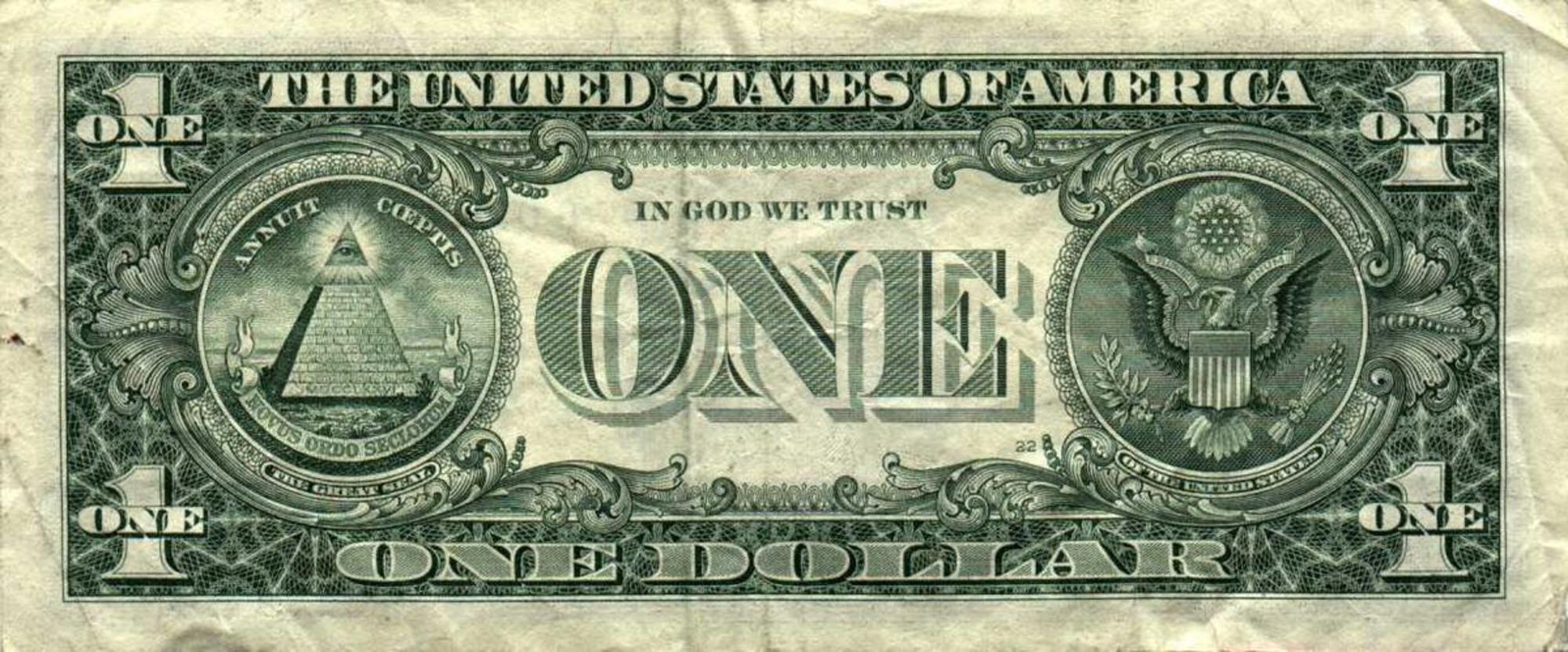 Reverso del billete de un dólar