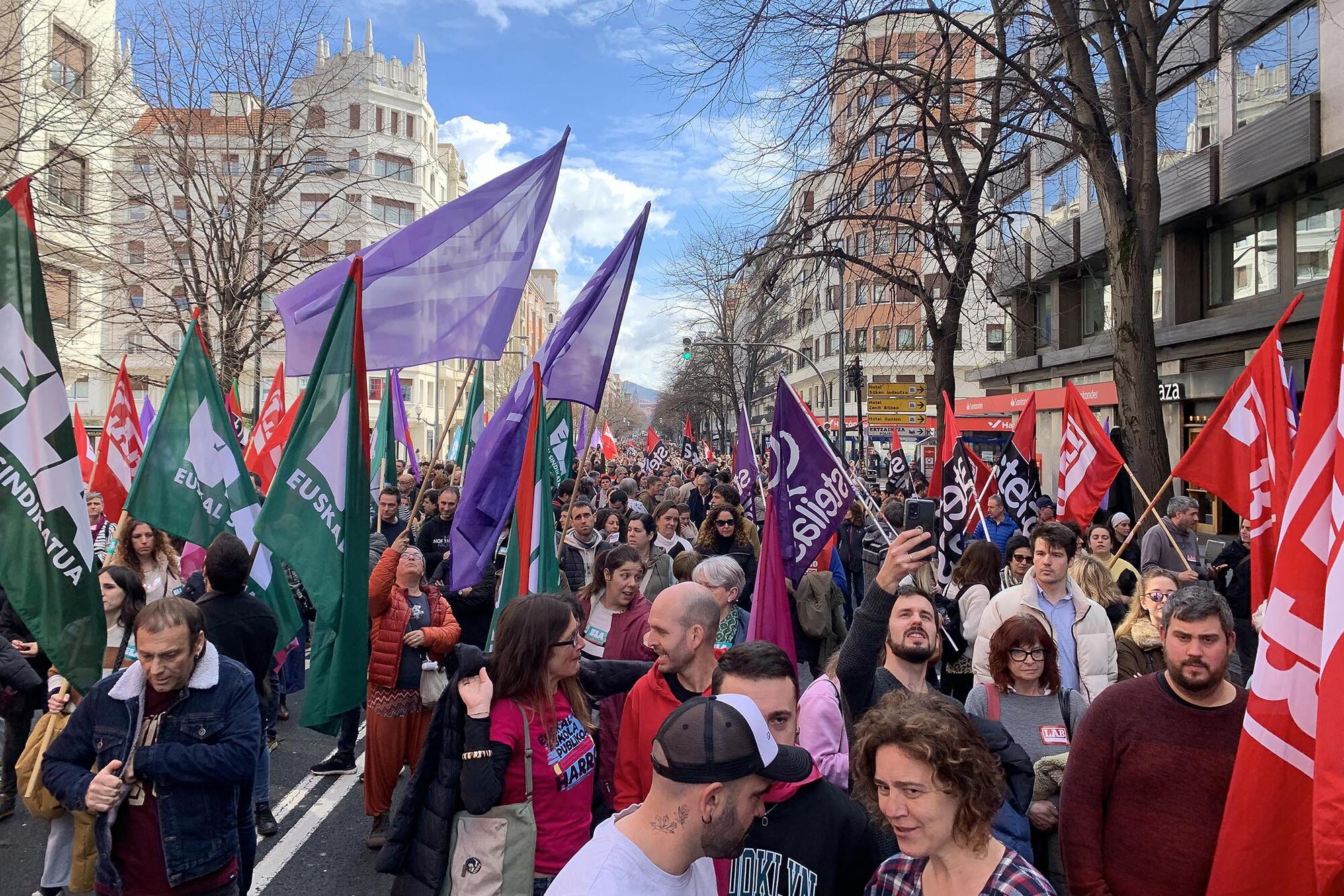 manifestación sector público tercera jornada de huelga