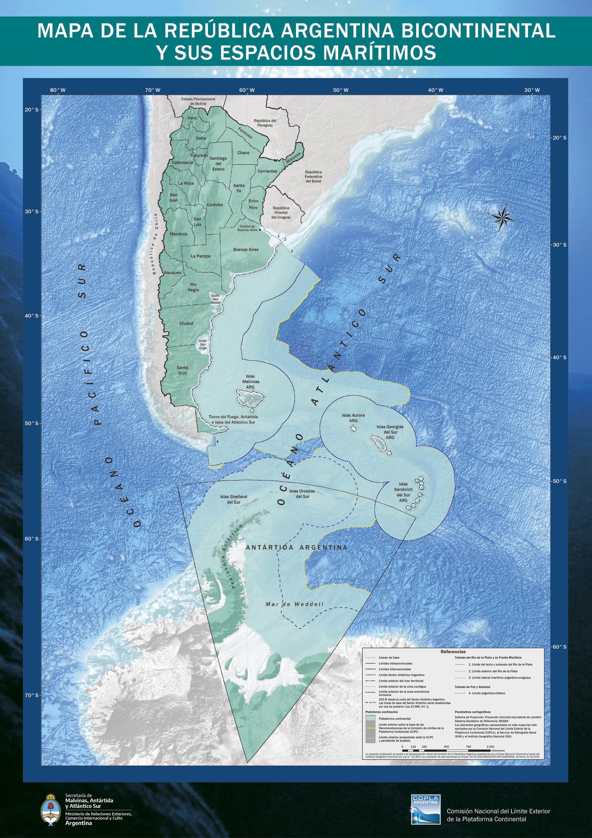 Mapa oficial de la República Argentina.