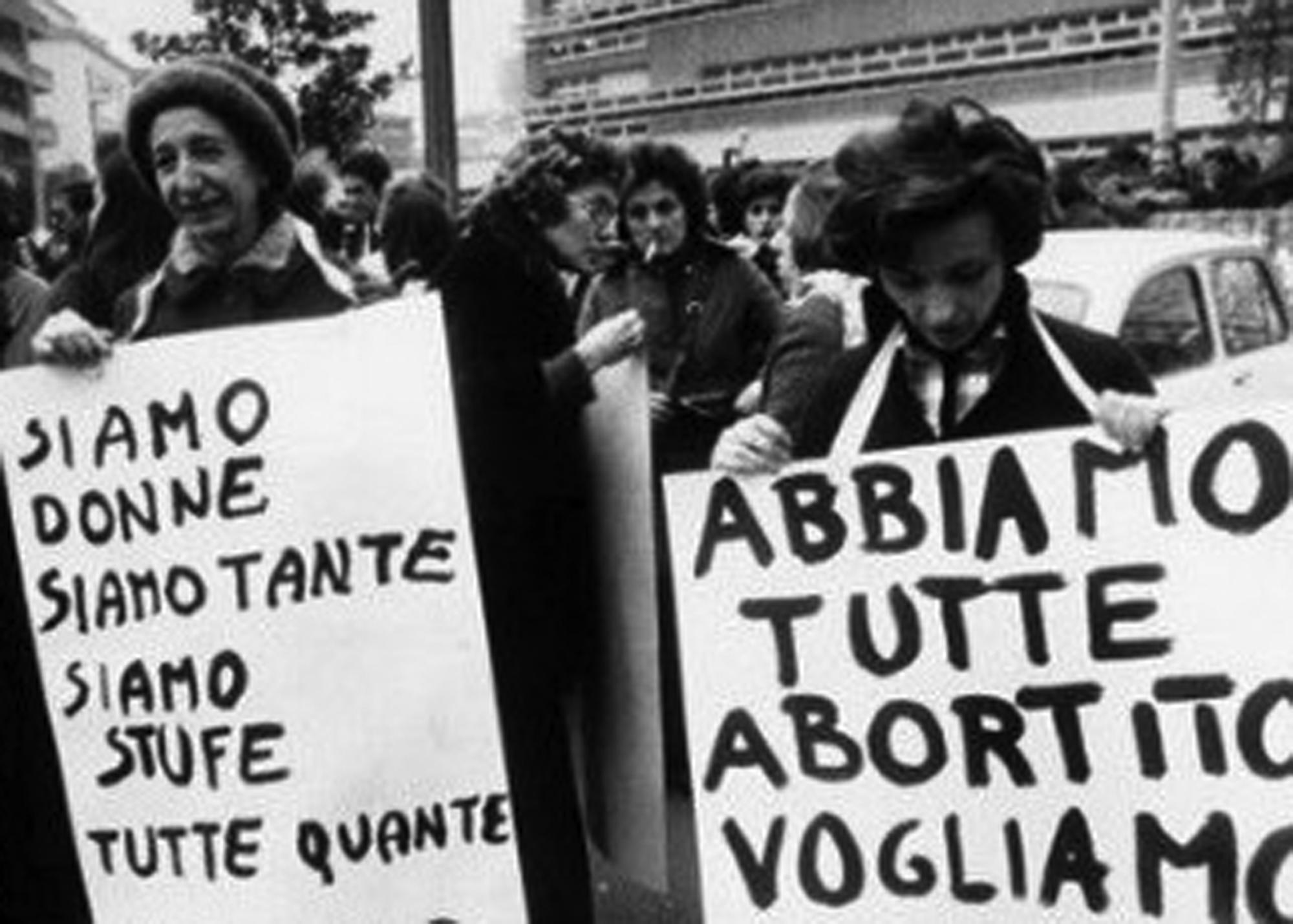 Lucha feminista por la ley del aborto en Italia