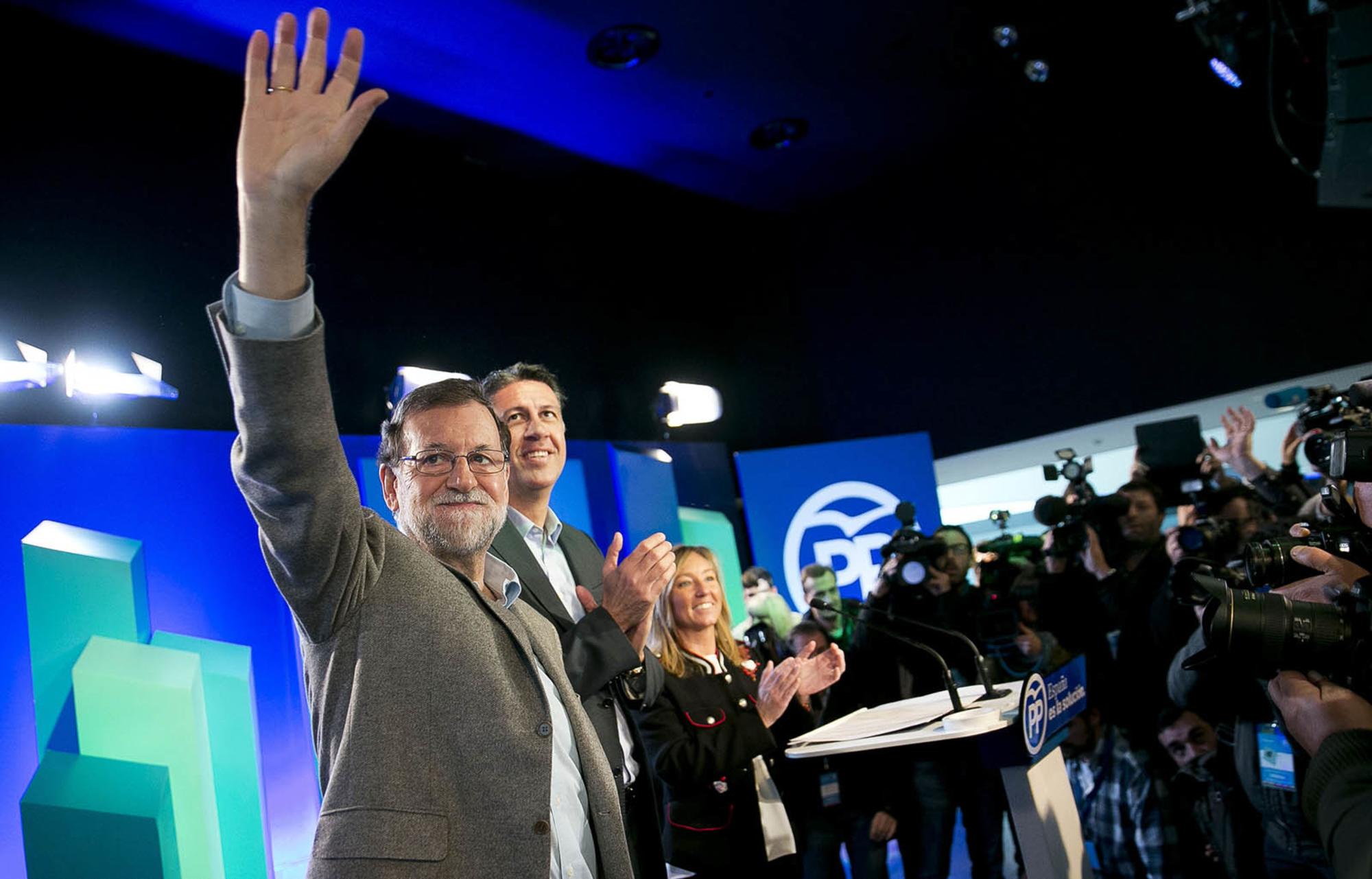 Mariano Rajoy durante un mitin en Lleida