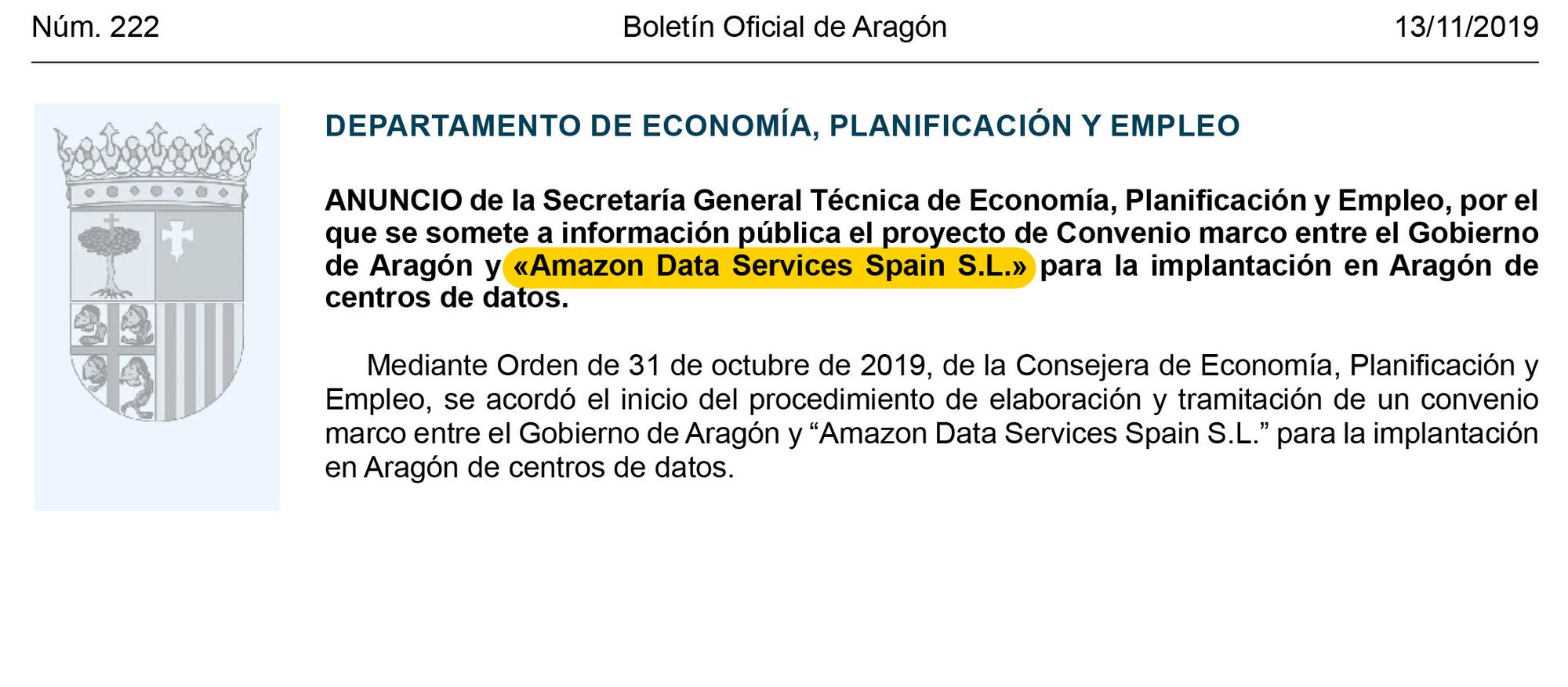 Convenio Aragon Amazon