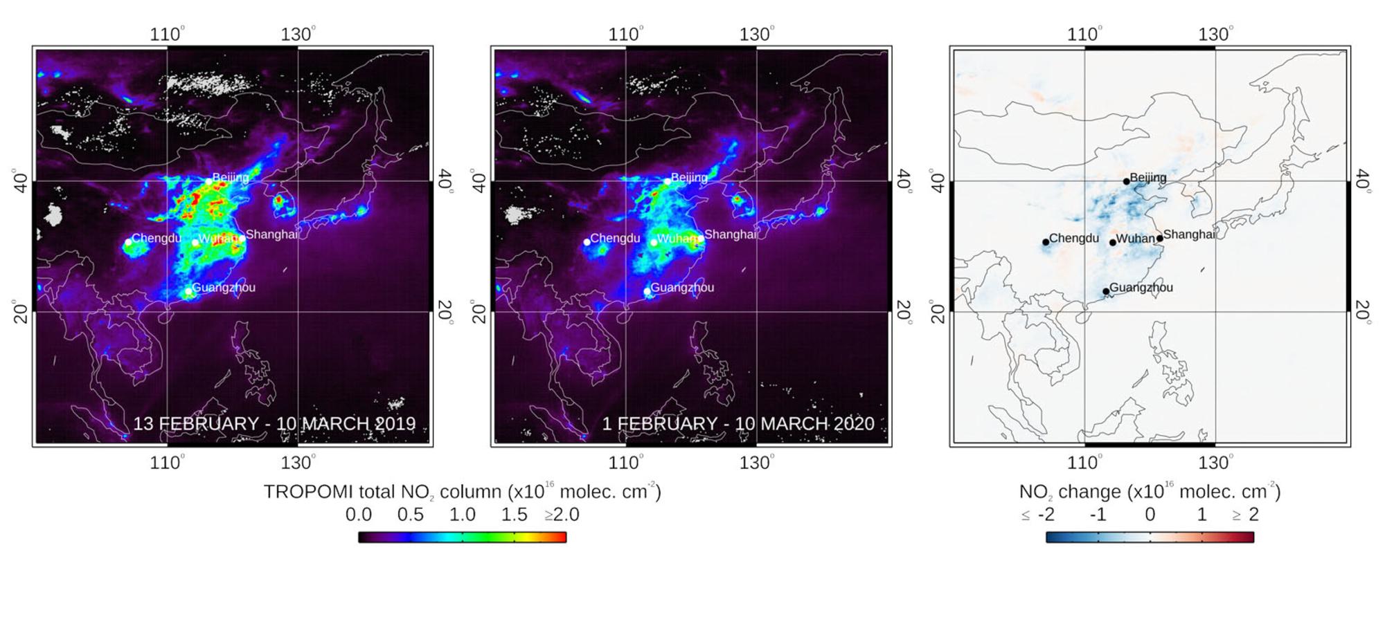 sentinel-5p no2 china