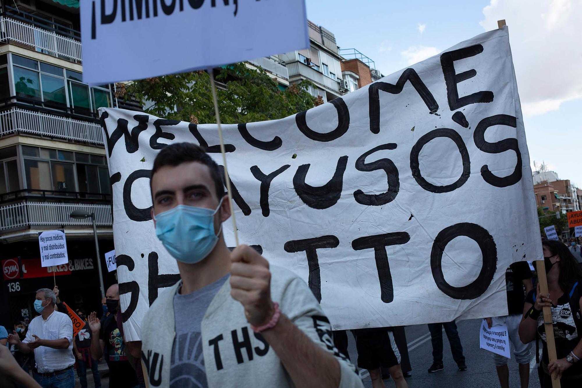 Manifestación contra la "segregación de clase" en Carabanchel, el domingo 27 de septiembre de 2020. - 4