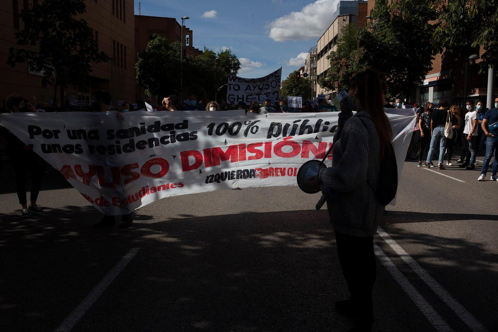Manifestación contra la "segregación de clase" en Carabanchel, el domingo 27 de septiembre de 2020. - 5