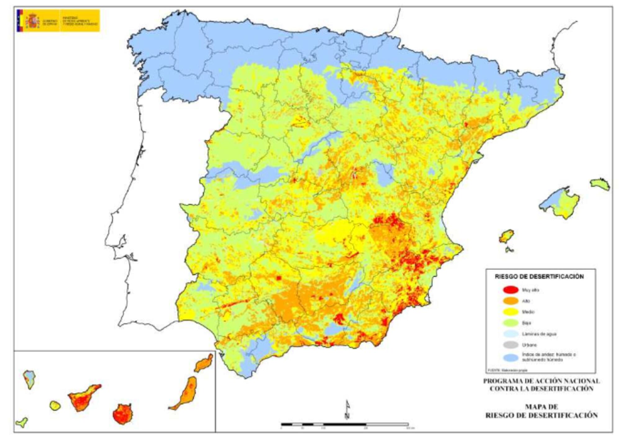 Riesgos de desertificación en España