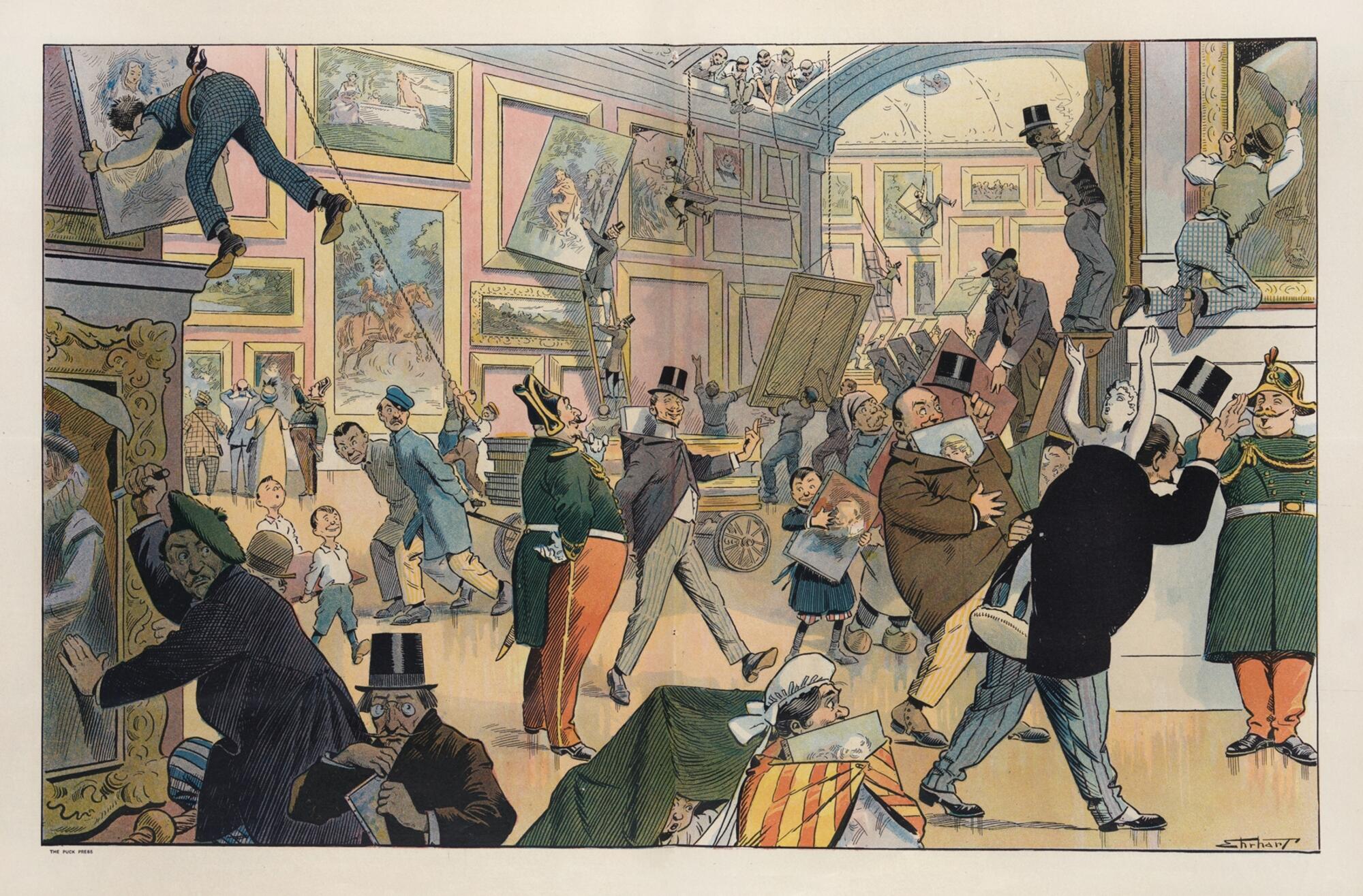 Escena diaria en el Louvre