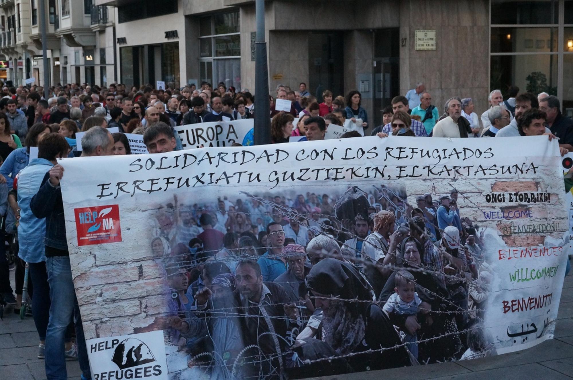 Manifestacion refugiados Pamplona 2