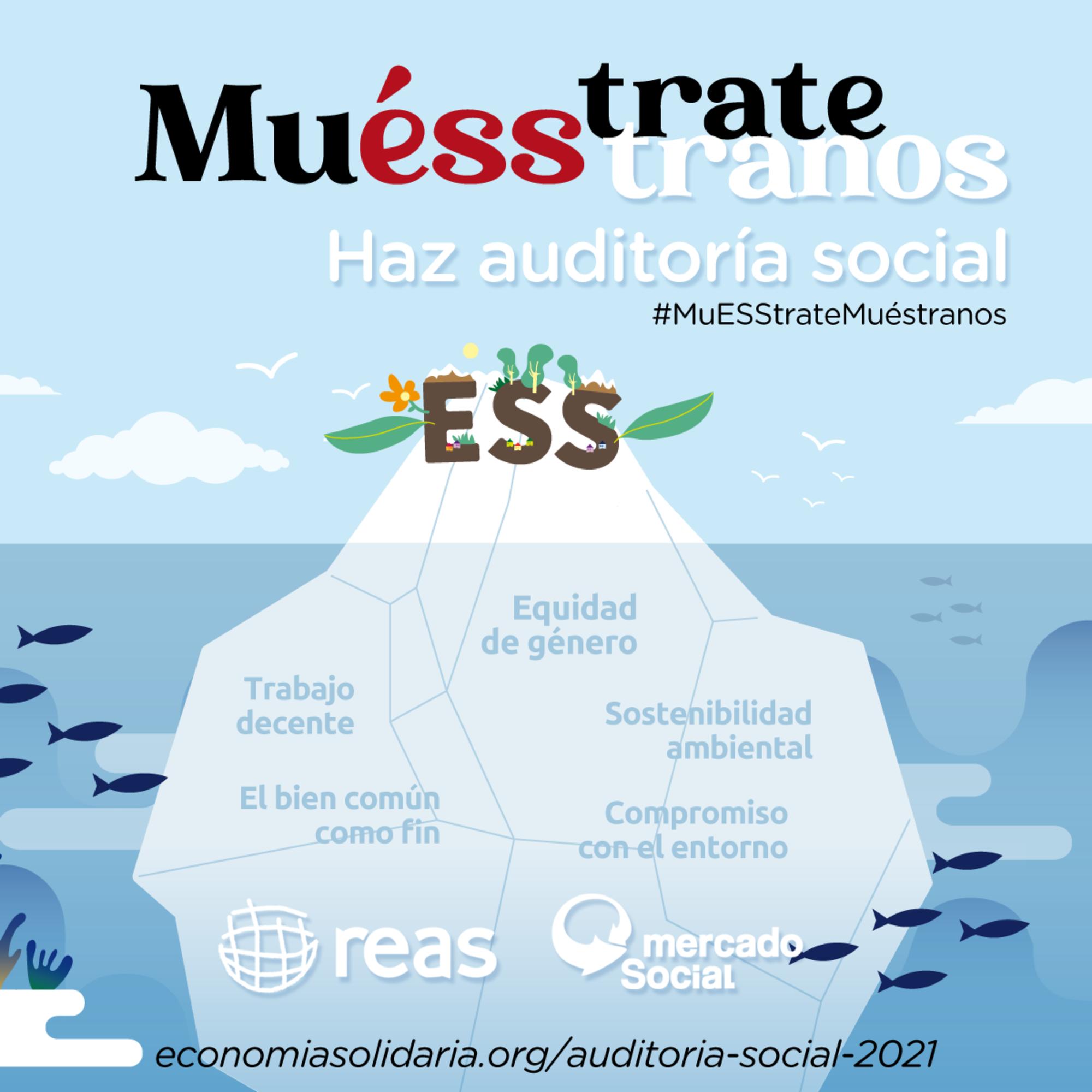 cartel camapaña Auditoría/Balance Social REAS Red de Redes 2021