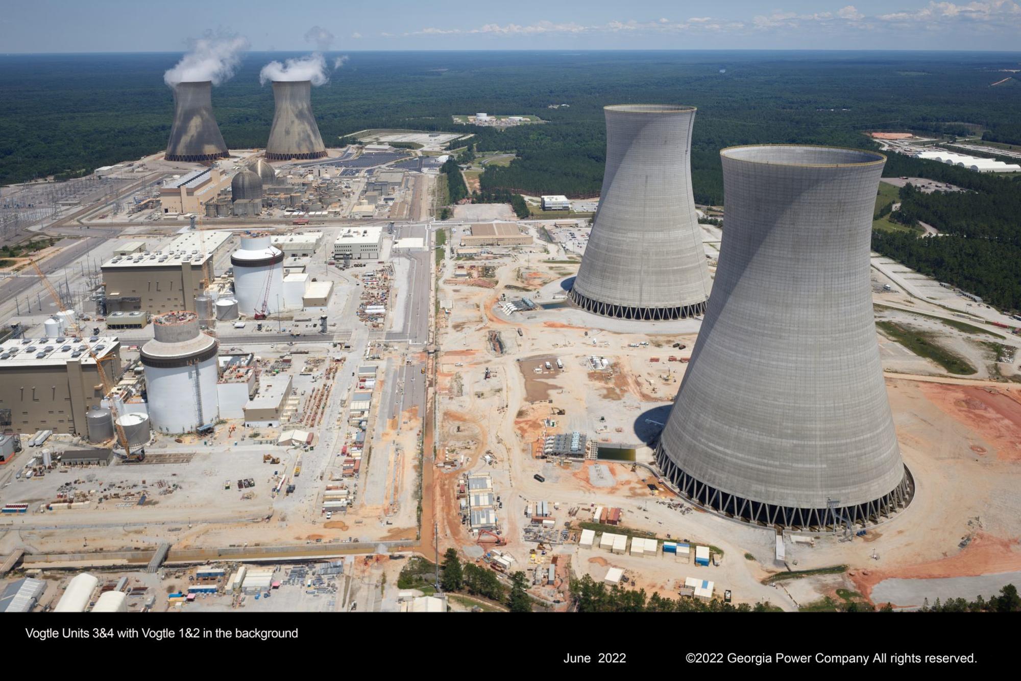 Central nuclear Vogtle, en EEUU. Fuente: Eric Wesoff