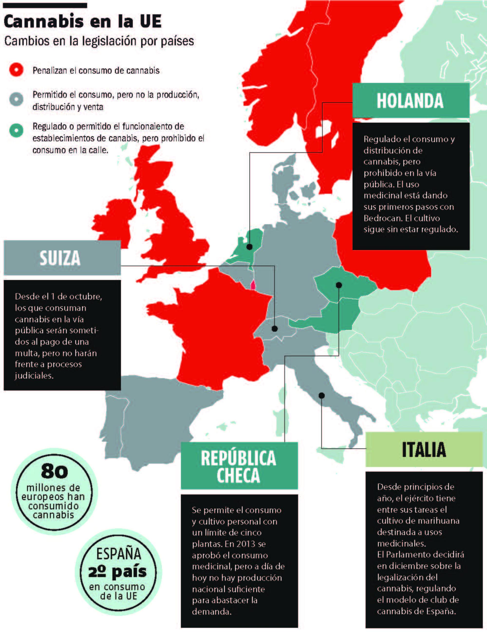 Mapa de la legalización del cannabis