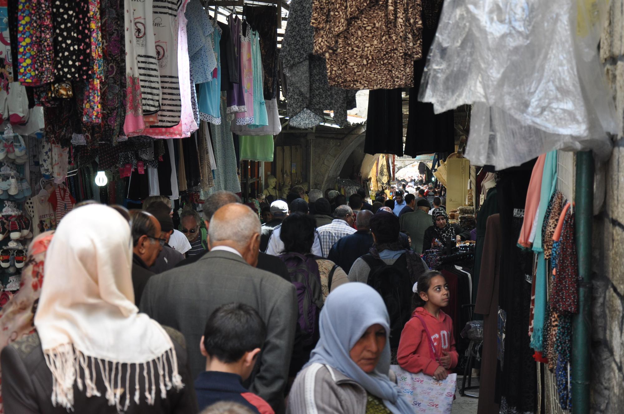 Mercado en la ciudad vieja de Jerusalén