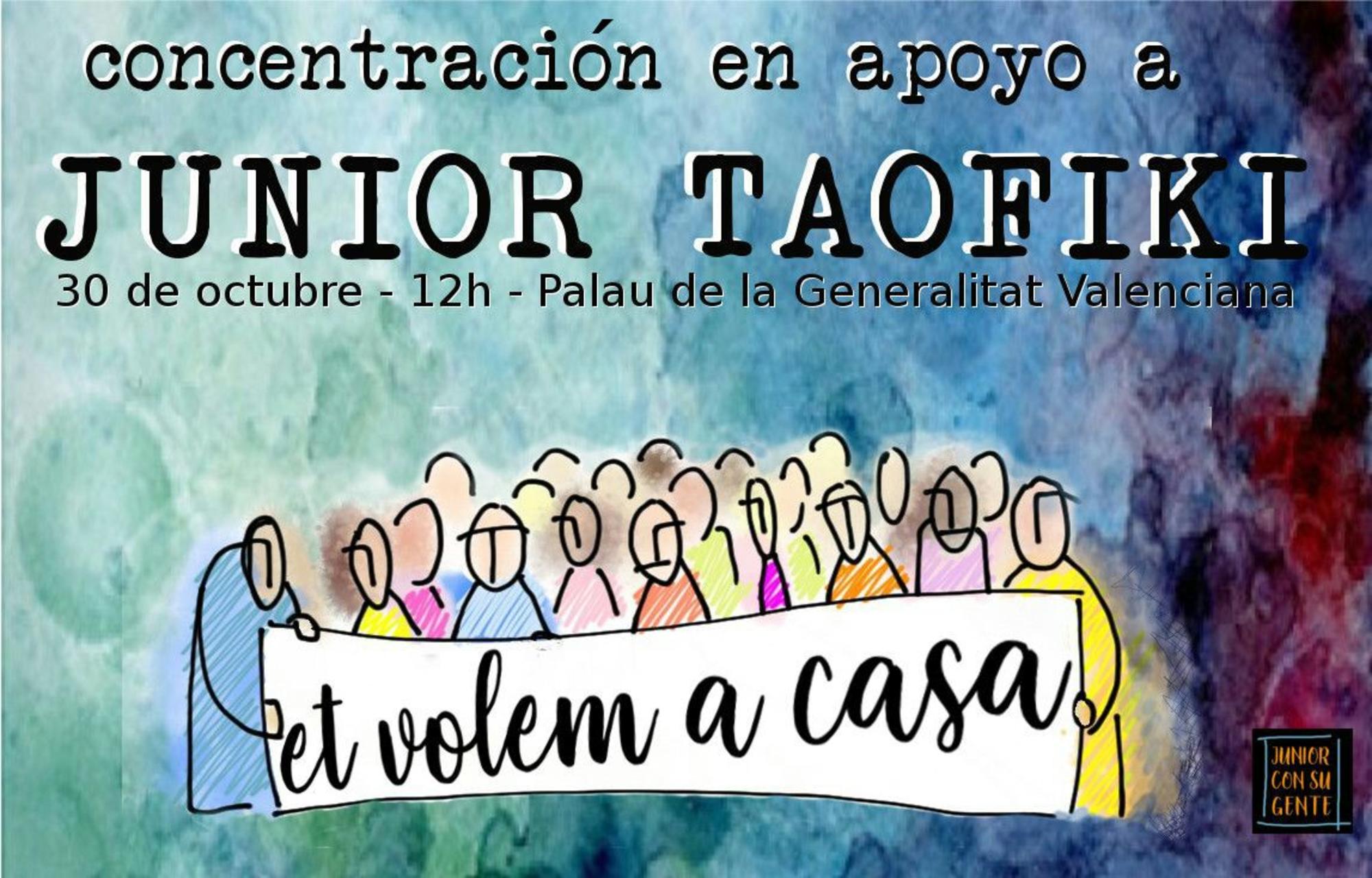 Concentración en apoyo a Junior Taofiki
