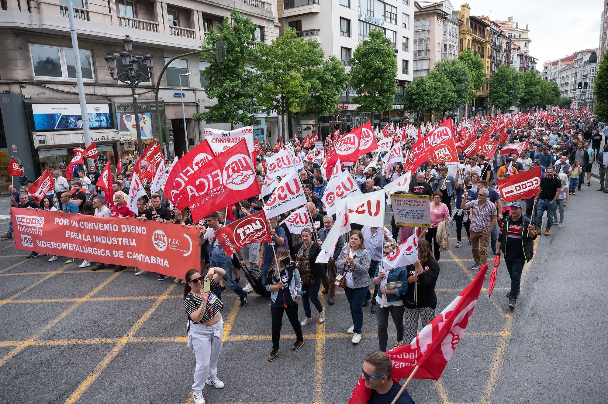 Manifestacion 2 de junio convenio del metal Cantabria